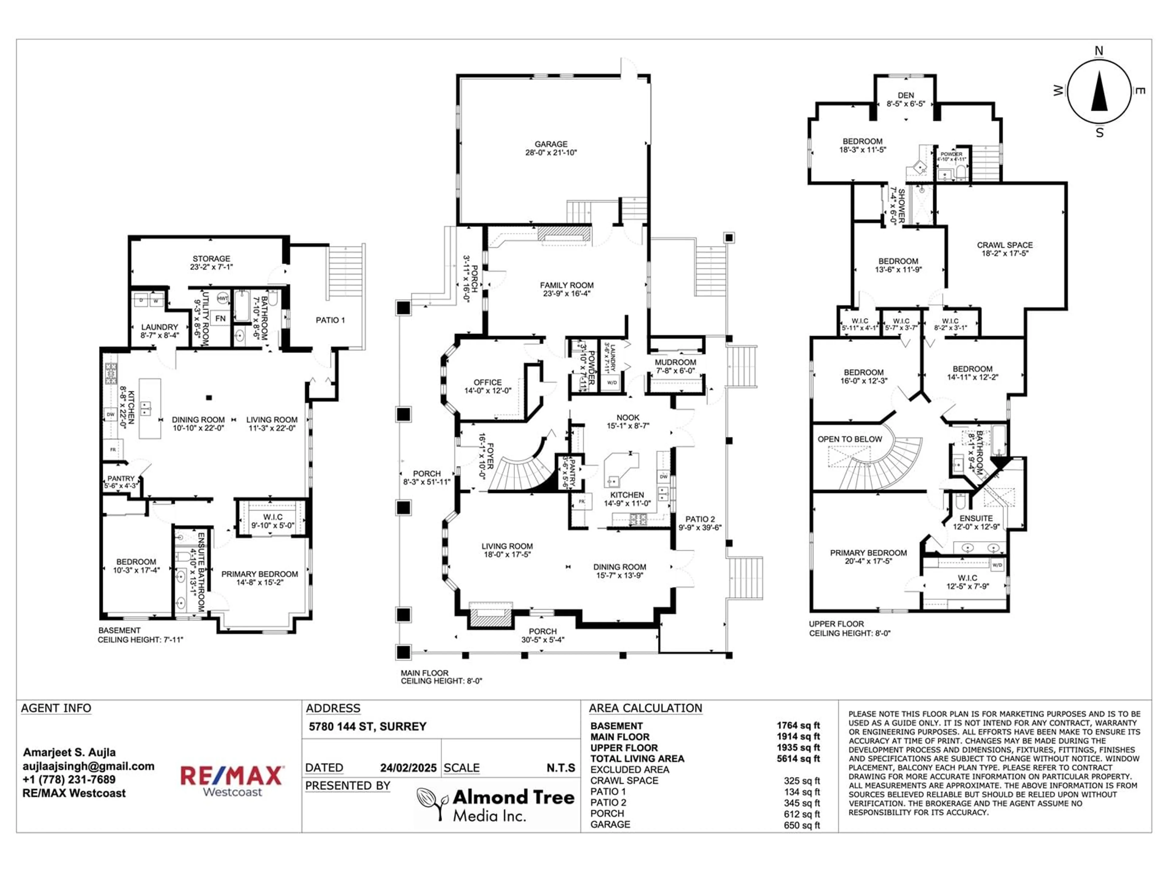 Floor plan for 5780 144, Surrey British Columbia V3X1A7