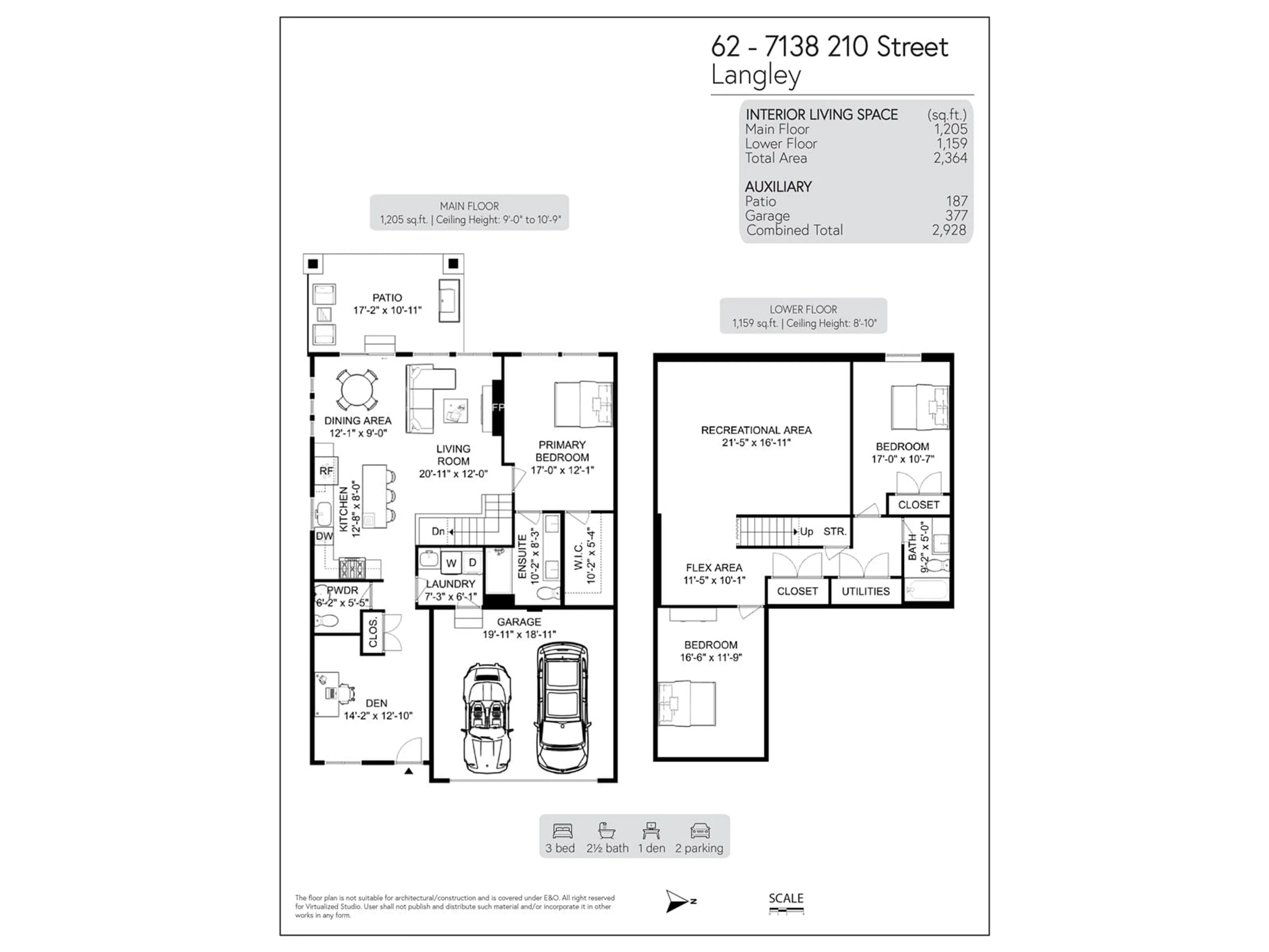 Floor plan for 62 7138 210 STREET, Langley British Columbia V2Y0V7