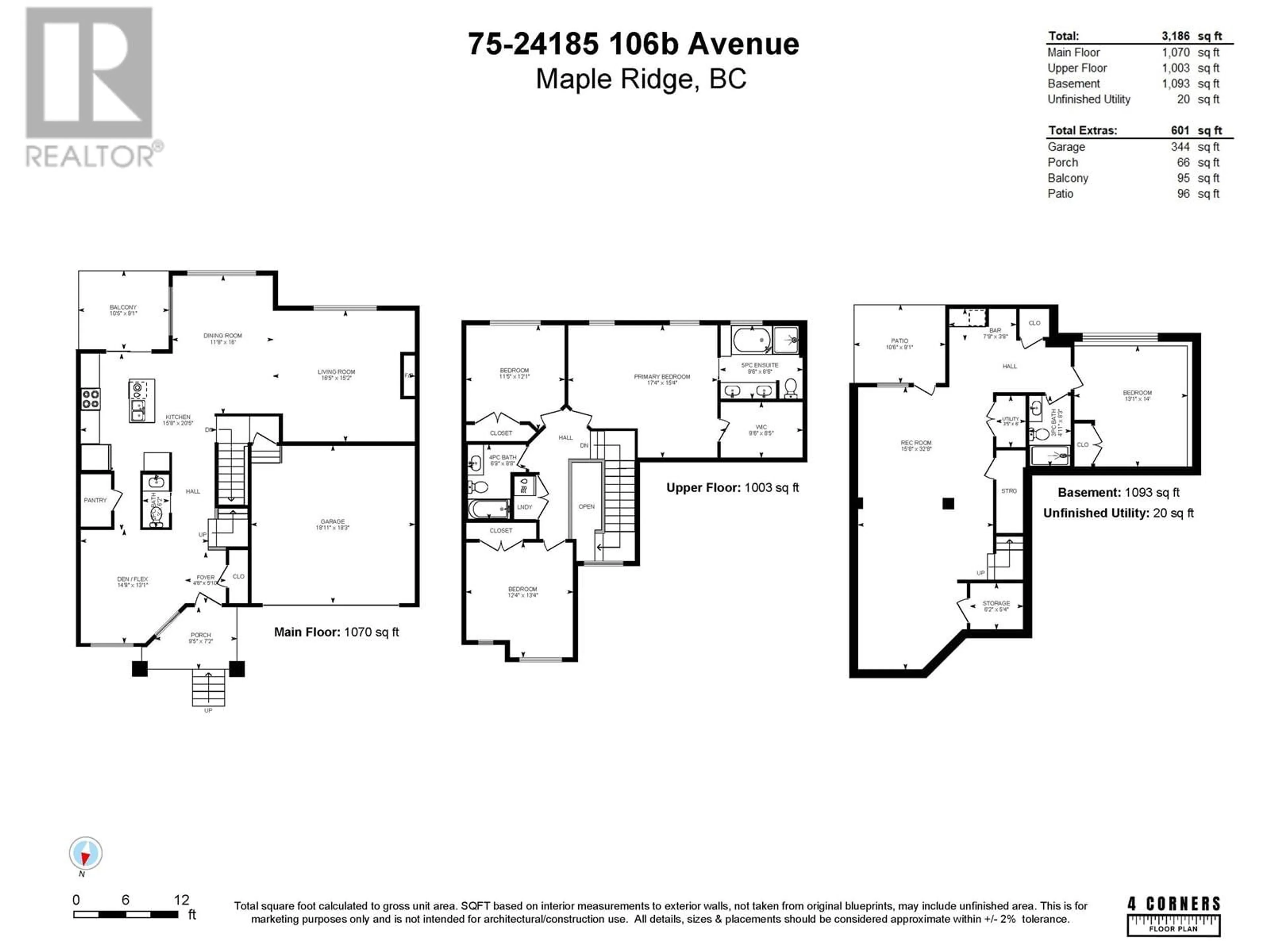 Floor plan for 75 24185 106B AVENUE, Maple Ridge British Columbia V2W0C6