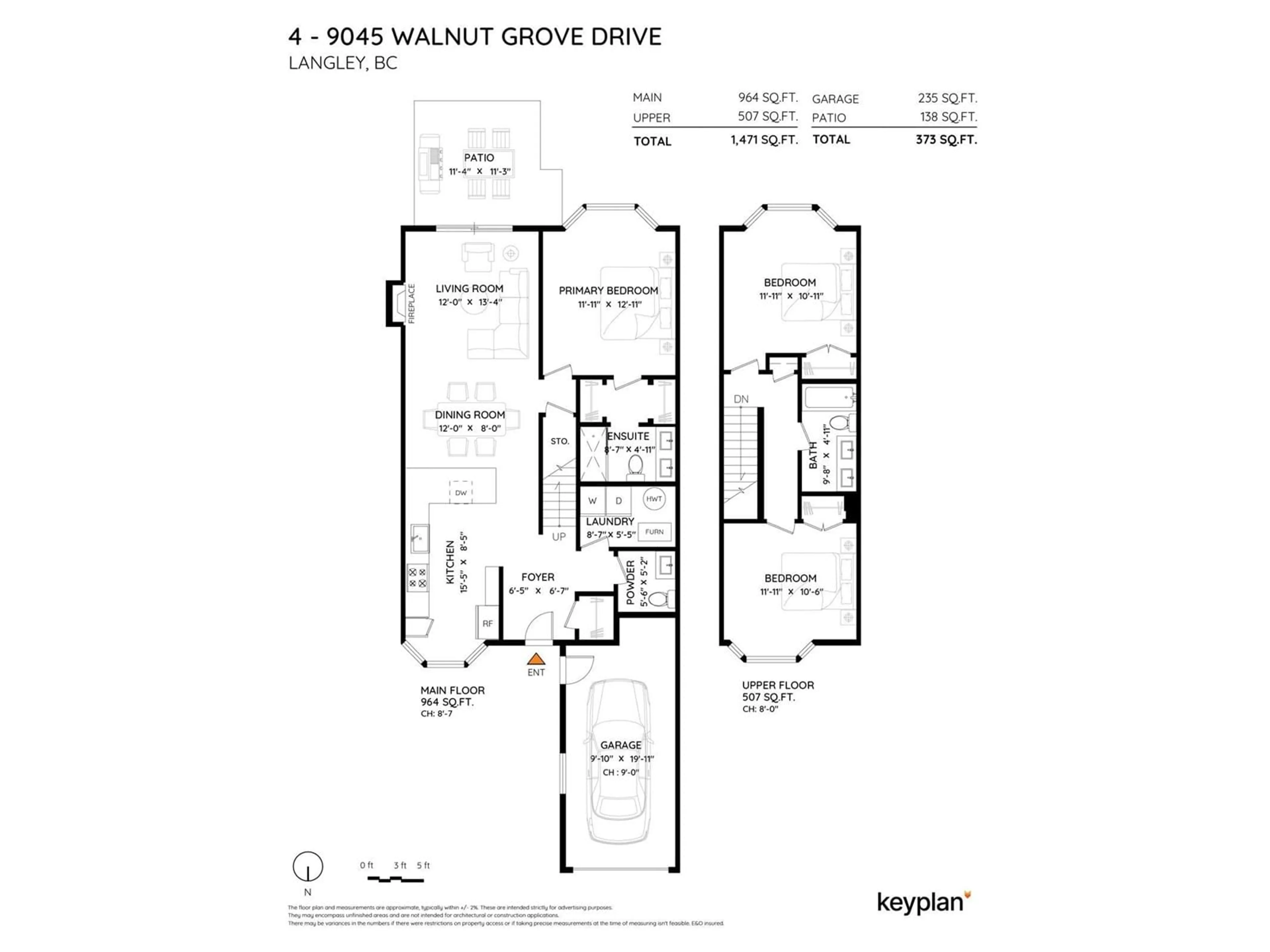 Floor plan for 4 9045 WALNUT GROVE DRIVE, Langley British Columbia V1M2E1