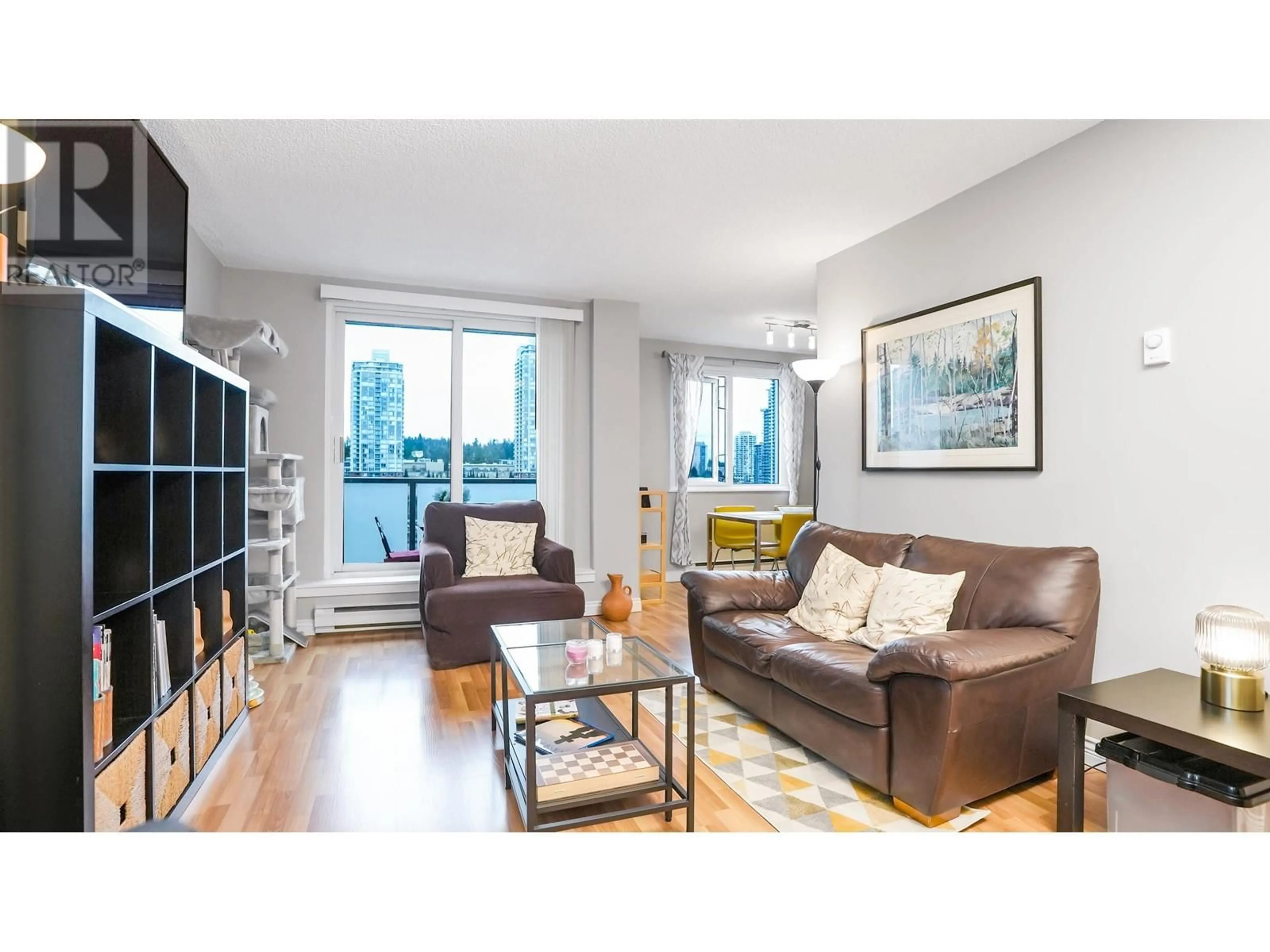 Living room with furniture, wood/laminate floor for 1101 - 9541 ERICKSON DRIVE, Burnaby British Columbia V3J7N8