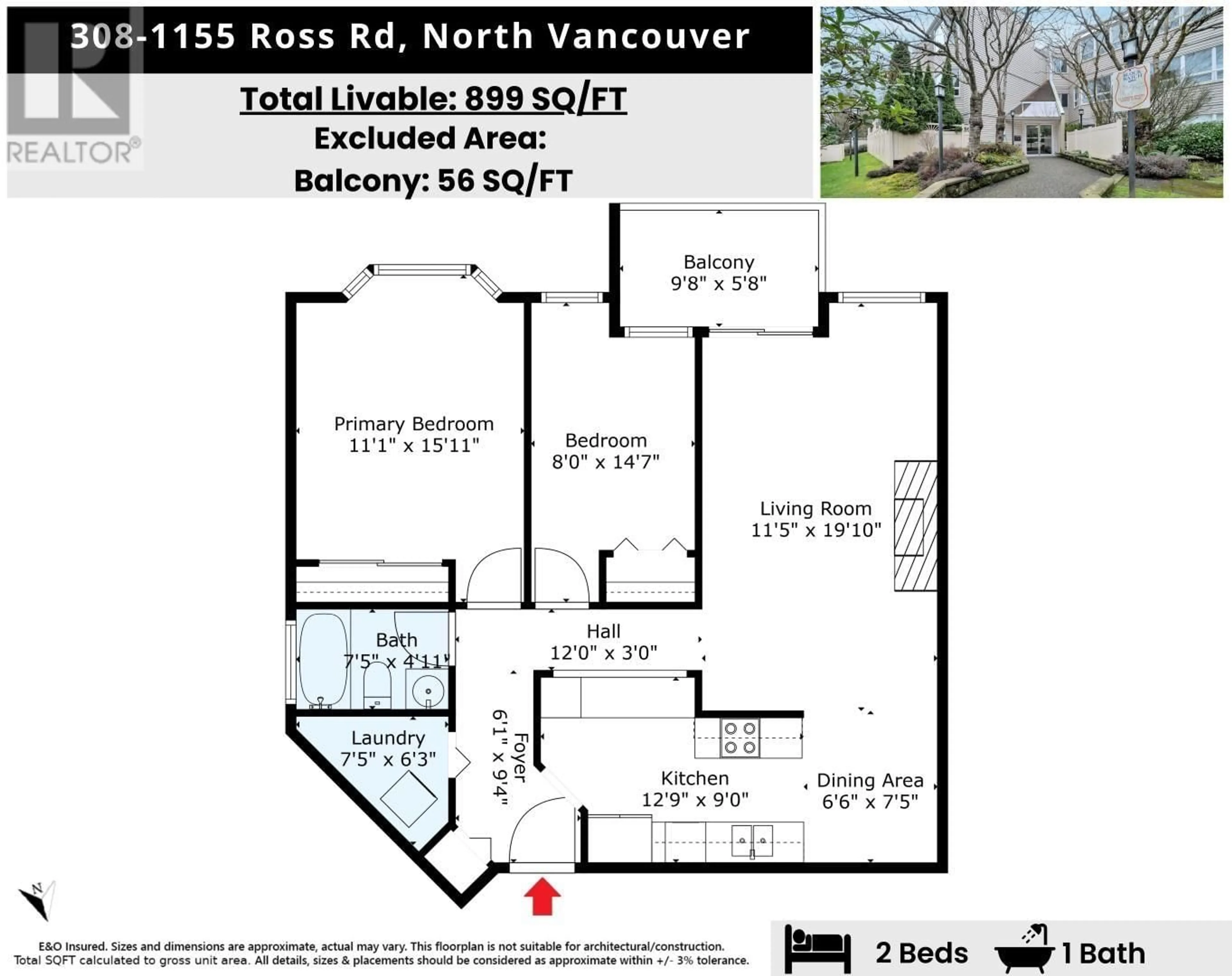 Floor plan for 308 1155 ROSS ROAD, North Vancouver British Columbia V7K1C6