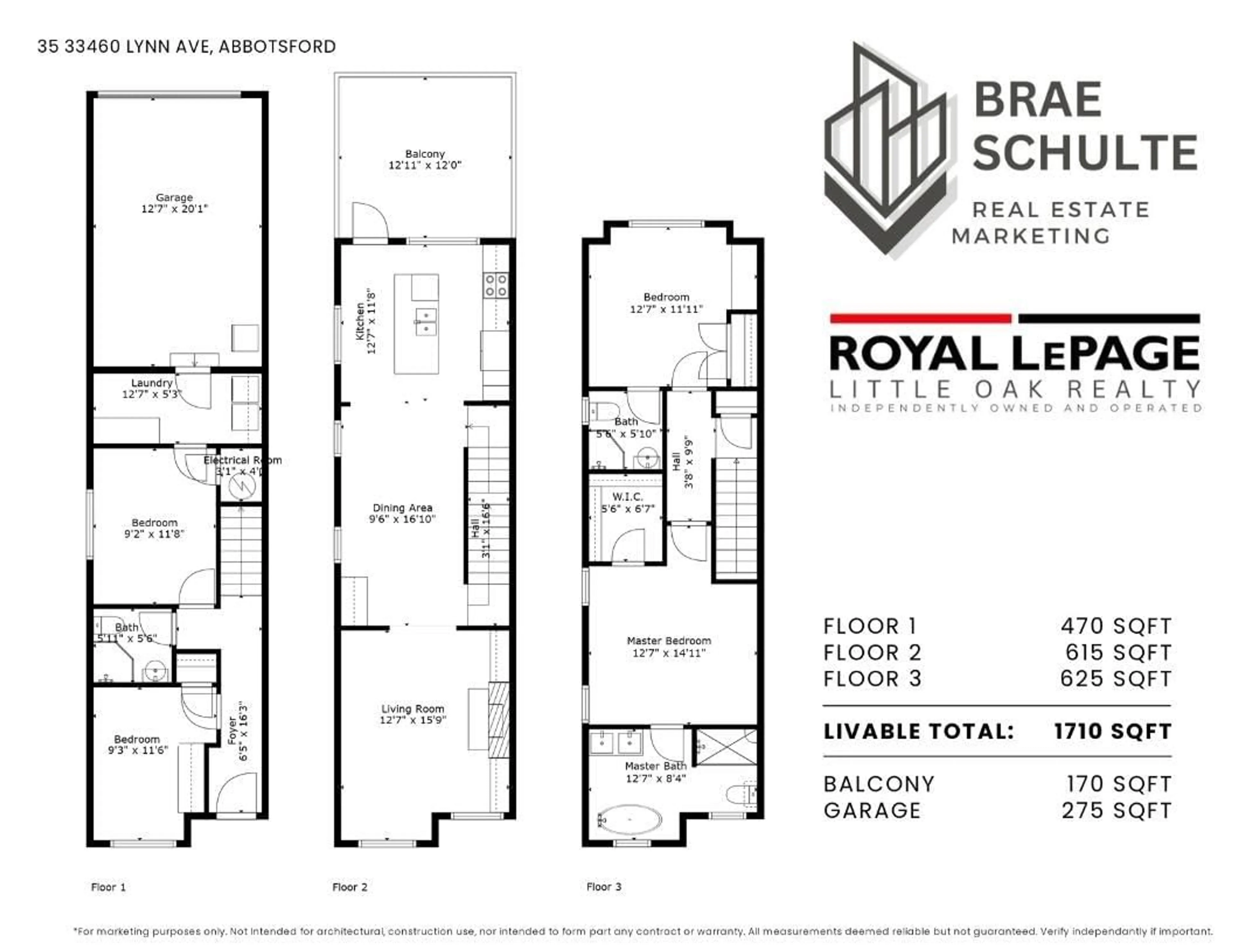 Floor plan for 35 33460 LYNN AVENUE, Abbotsford British Columbia V2S1E3