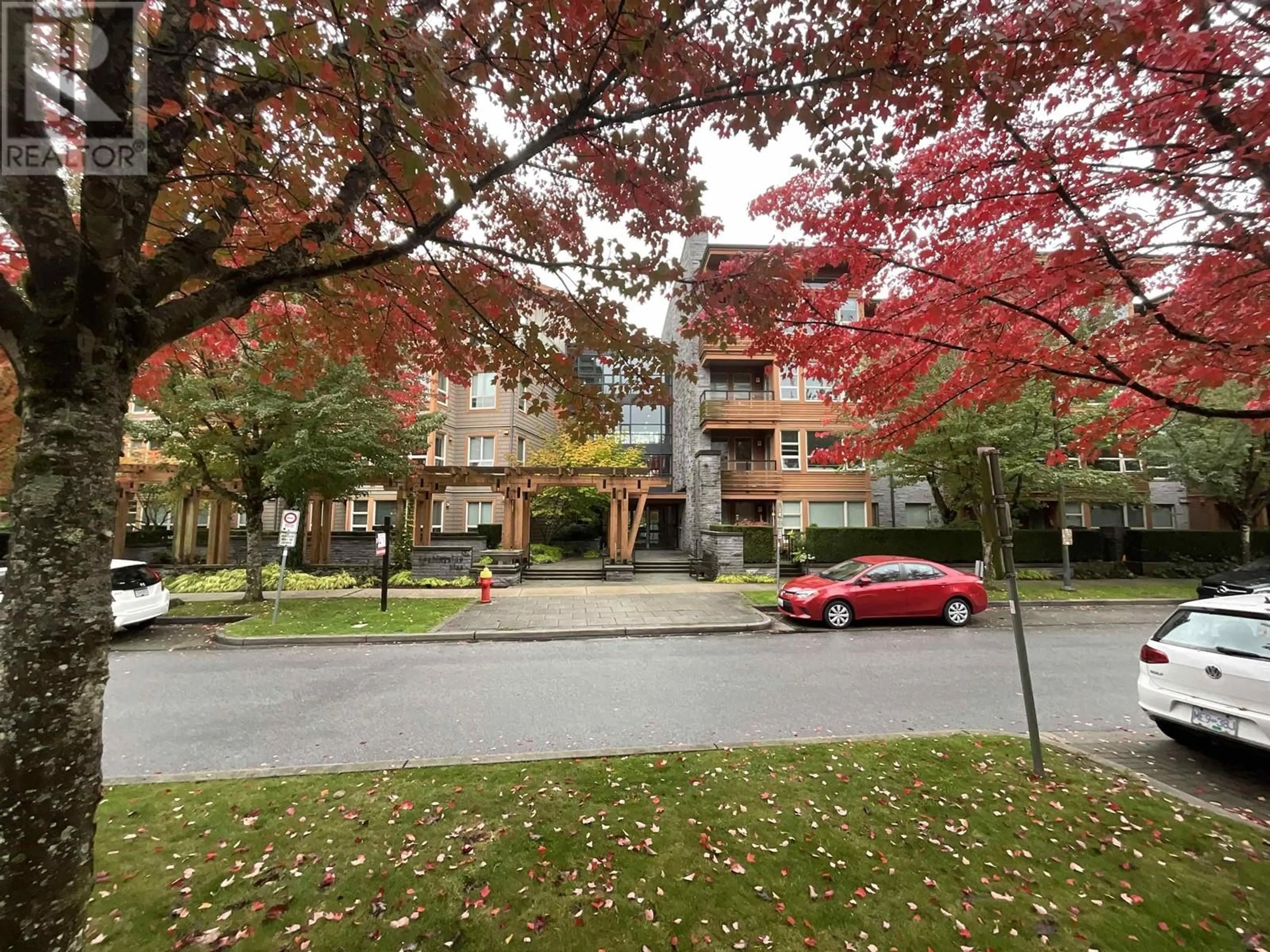 A pic from outside/outdoor area/front of a property/back of a property/a pic from drone, street for 214 - 5788 BIRNEY AVENUE, Vancouver British Columbia V6S0A2