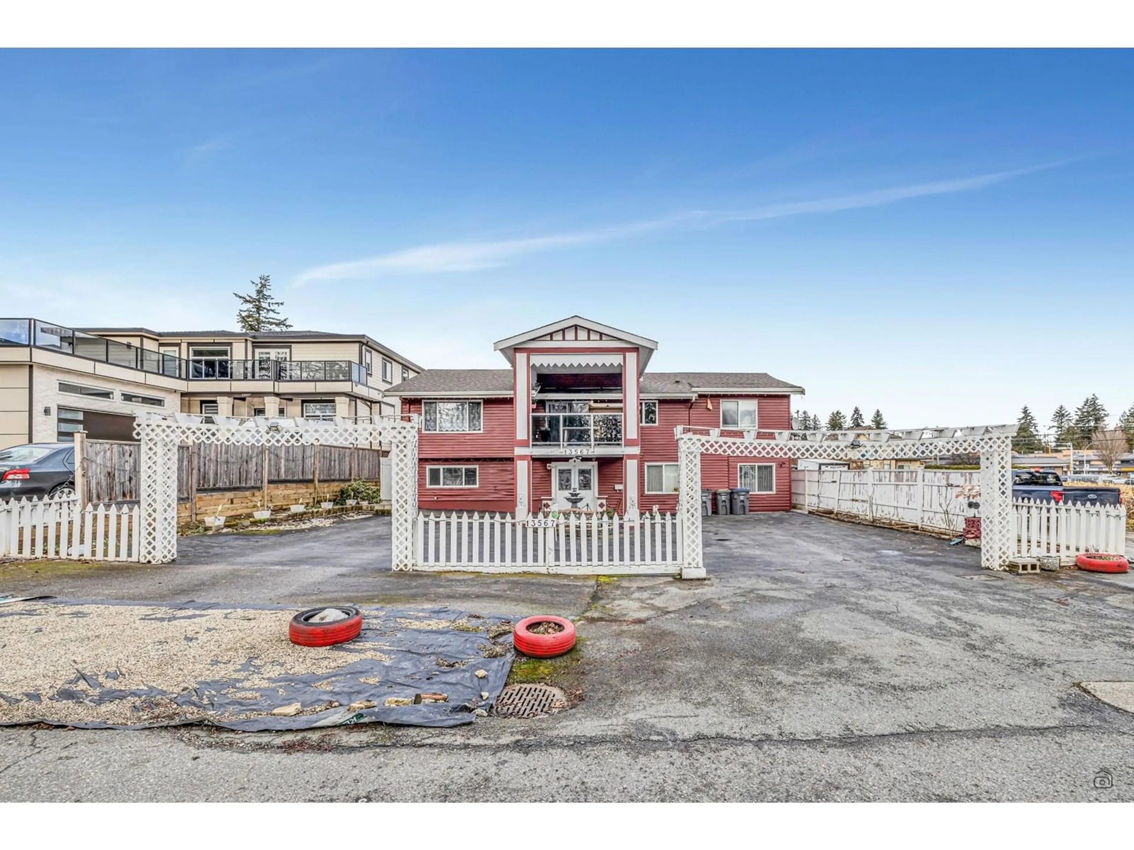 A pic from outside/outdoor area/front of a property/back of a property/a pic from drone, unknown for 13567 67A, Surrey British Columbia V3W2C1