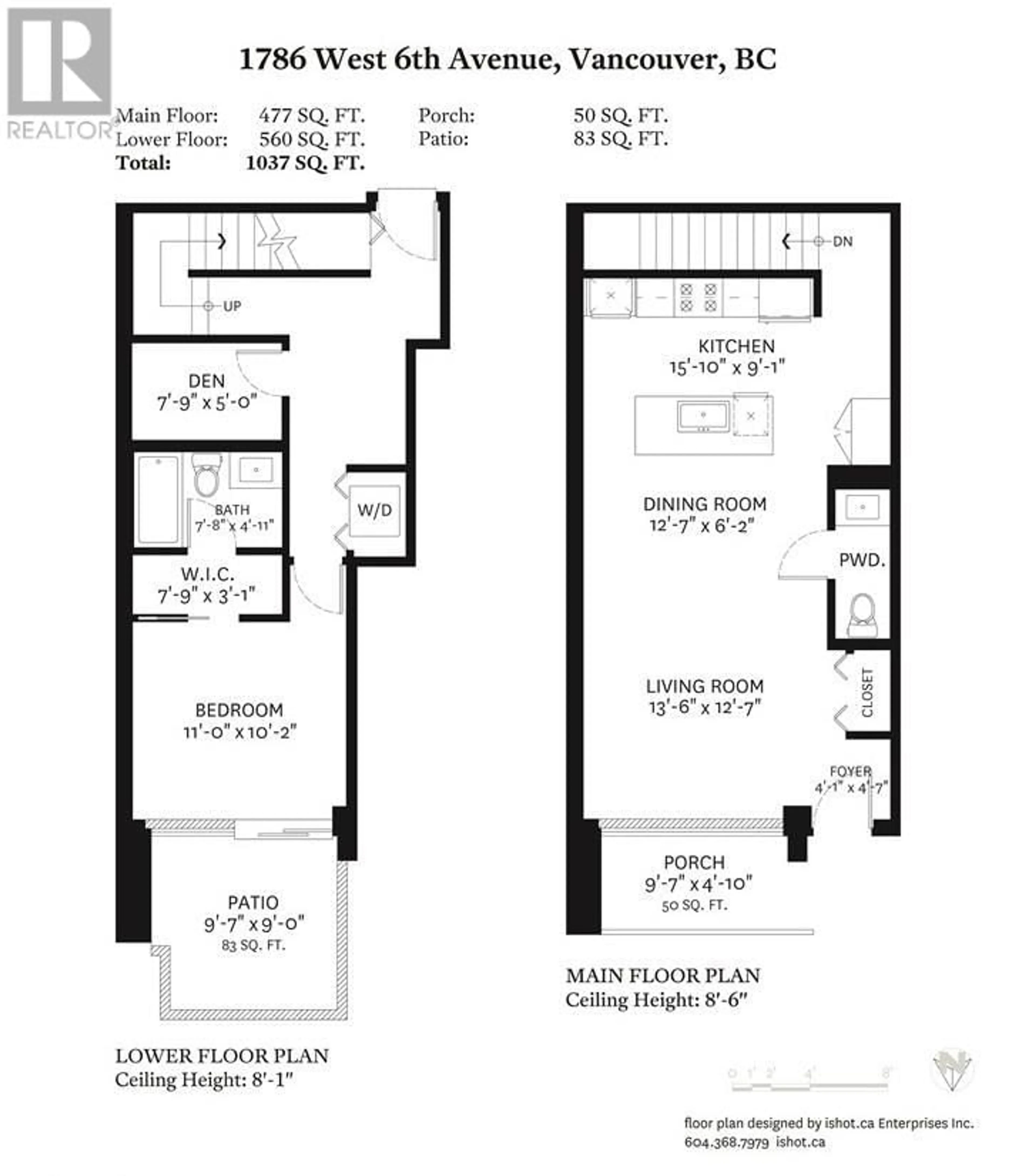 Floor plan for 1786 W 6TH AVENUE, Vancouver British Columbia V6J0E5