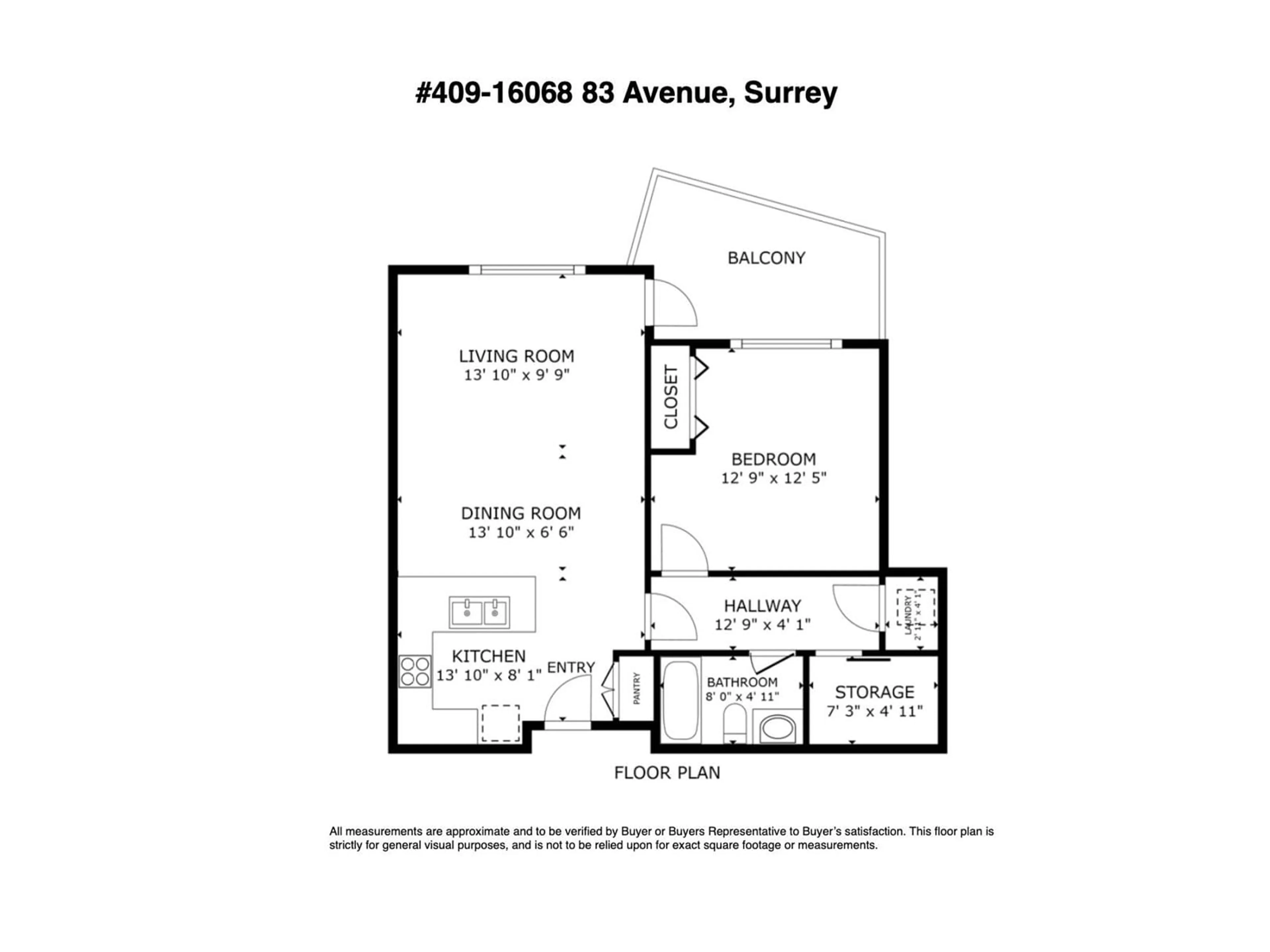 Floor plan for 409 16068 83 AVENUE, Surrey British Columbia V4N0N2