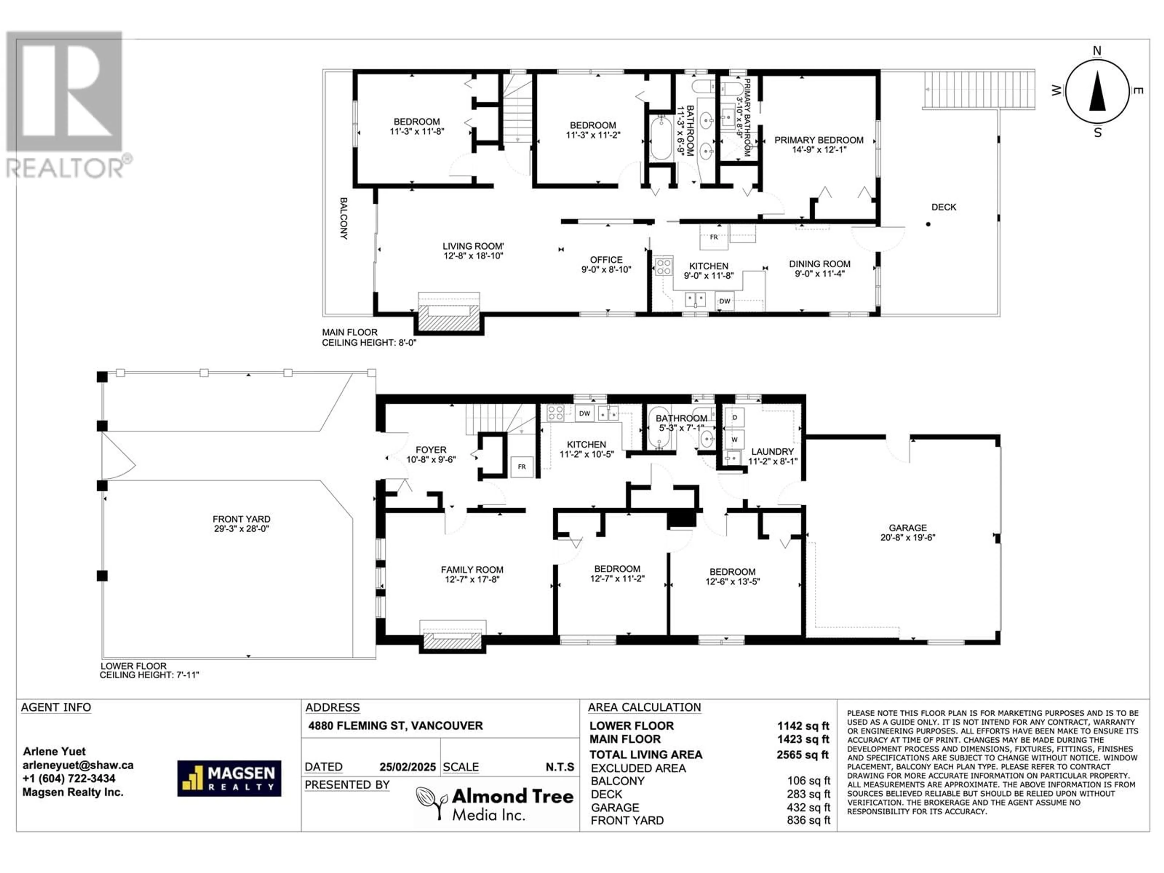 Floor plan for 4880 FLEMING STREET, Vancouver British Columbia V5N3W8