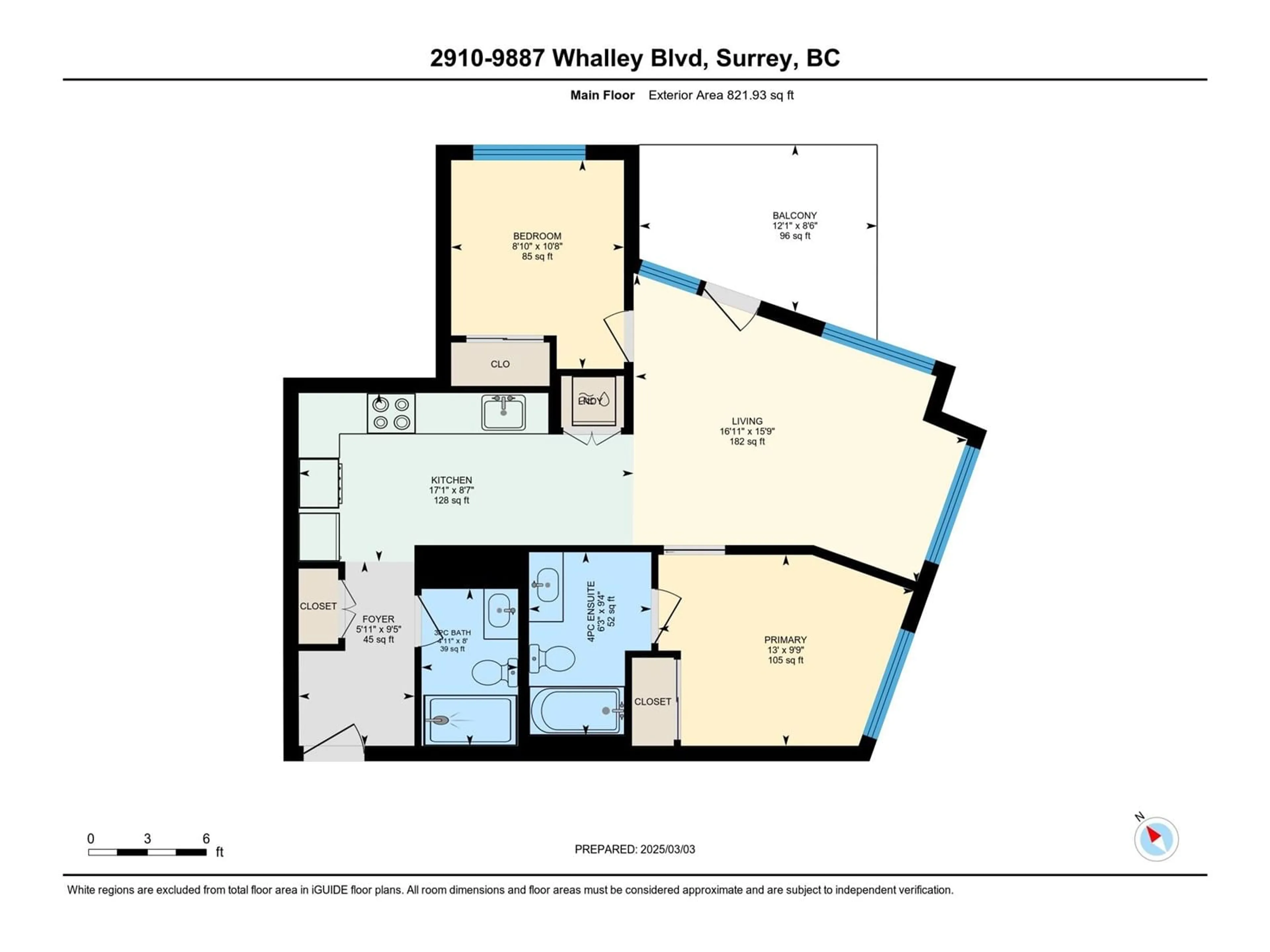 Floor plan for 2910 9887 WHALLEY BOULEVARD, Surrey British Columbia V3T0P4