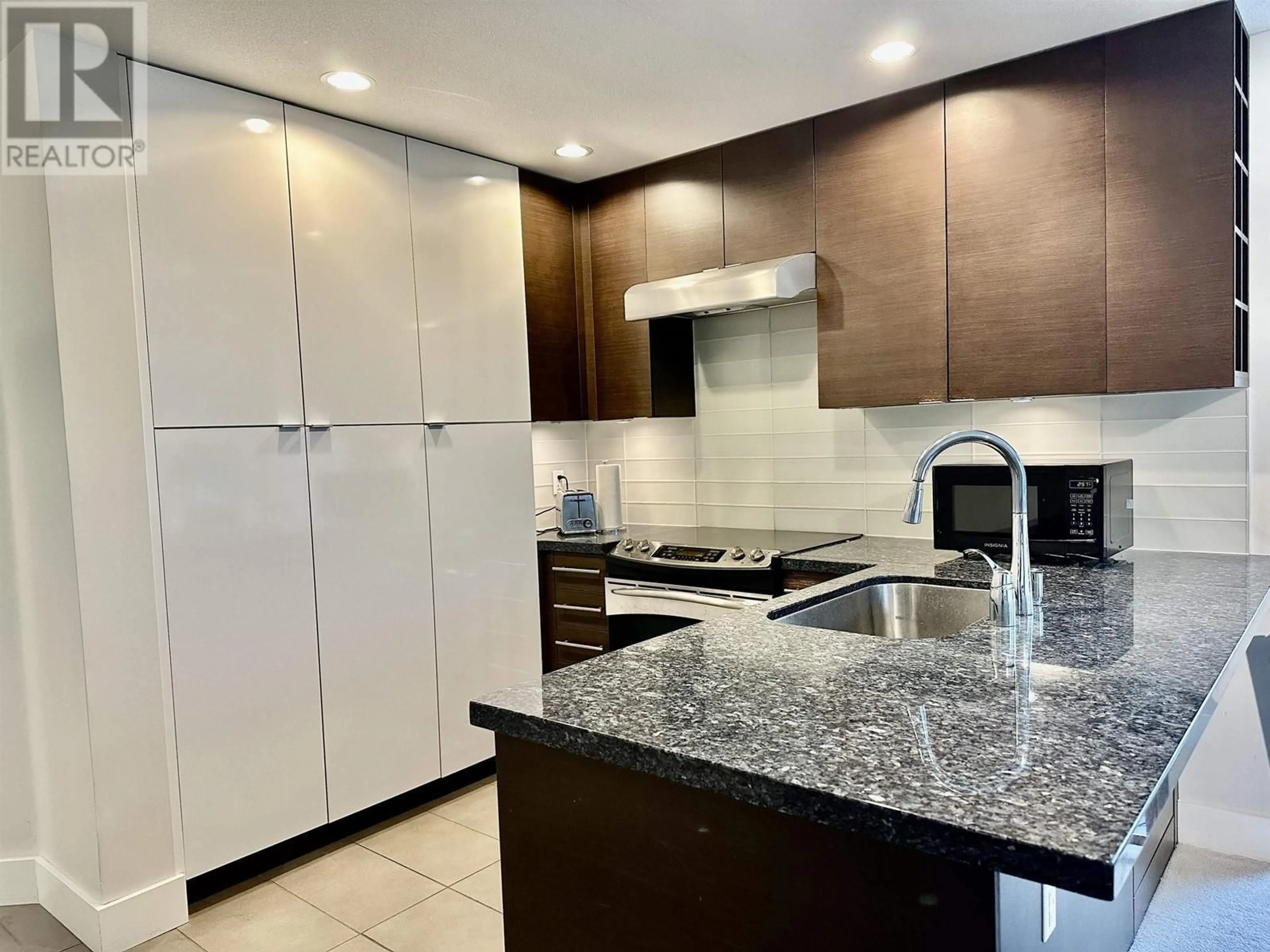 Contemporary kitchen, ceramic/tile floor for 126 - 5928 BIRNEY AVENUE, Vancouver British Columbia V6S0B5