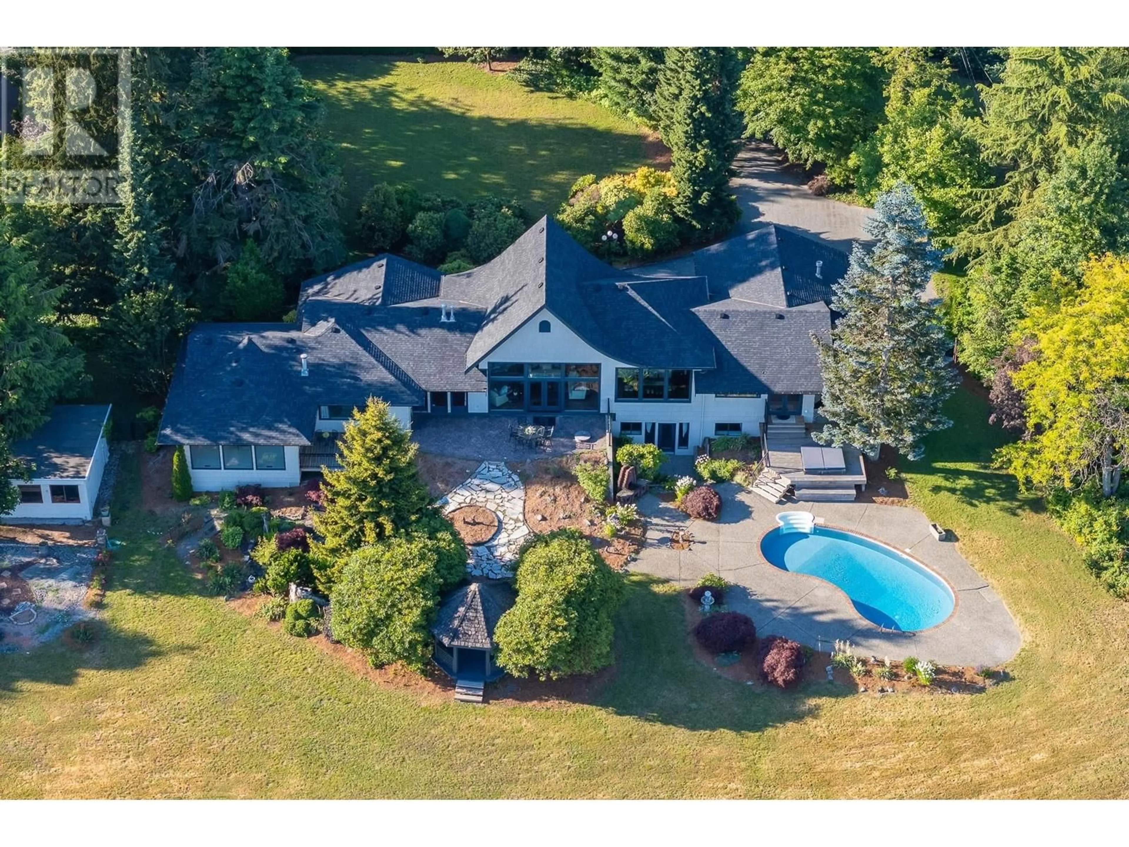 A pic from outside/outdoor area/front of a property/back of a property/a pic from drone, water/lake/river/ocean view for 21850 RIVER ROAD, Maple Ridge British Columbia V2X2C1