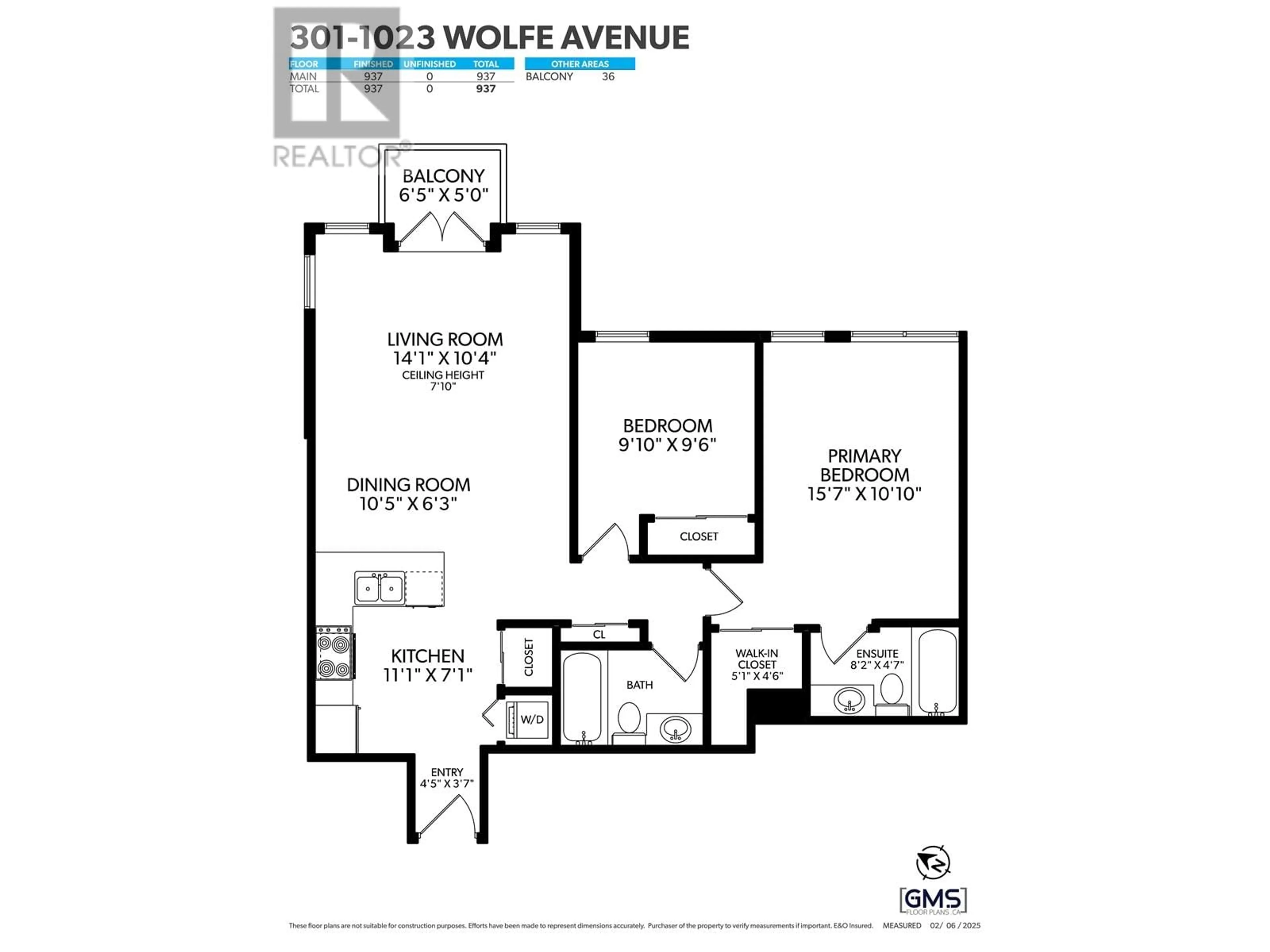 Floor plan for 301 1023 WOLFE AVENUE, Vancouver British Columbia V6H1V6