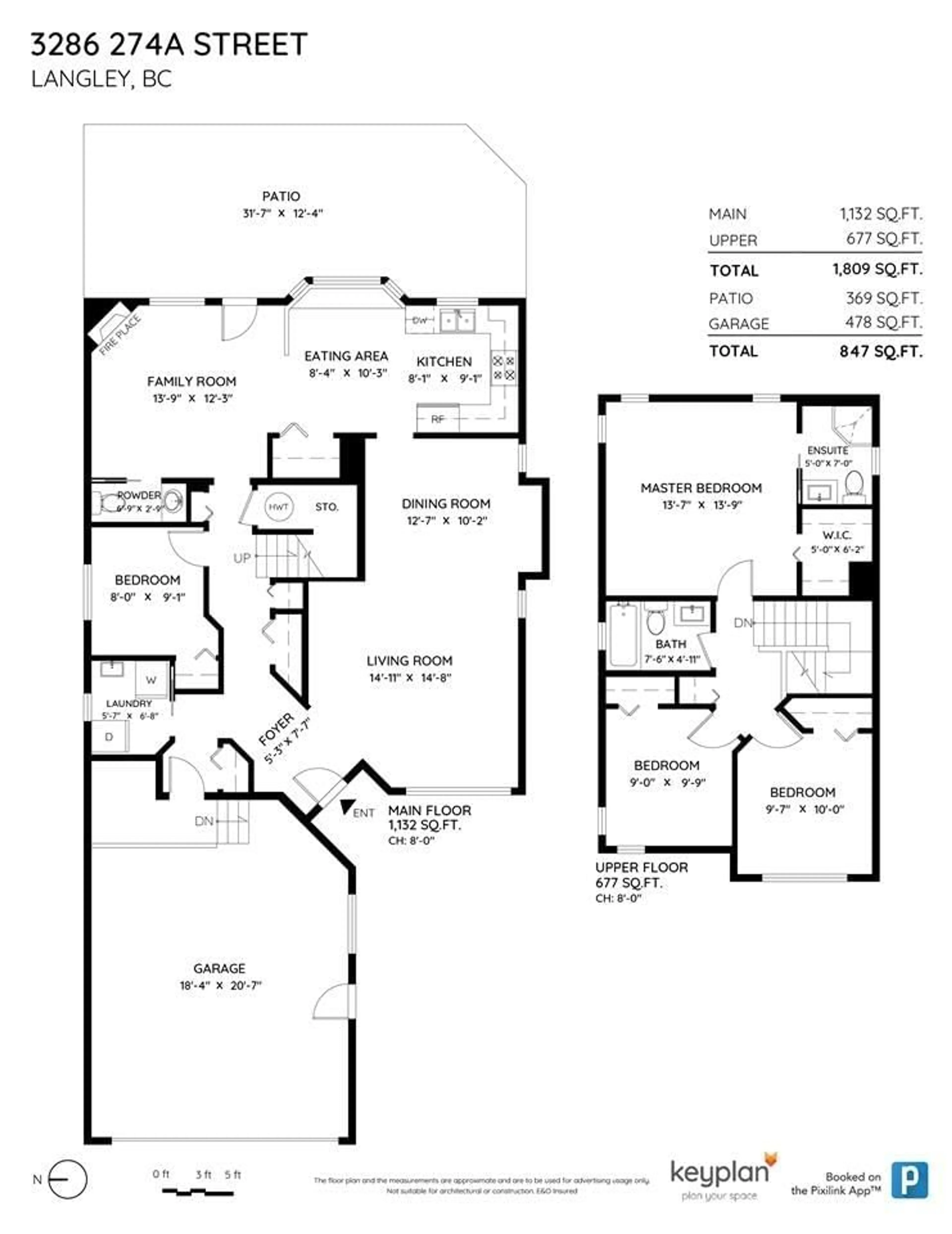 Floor plan for 3286 274A STREET, Langley British Columbia V4W3J2