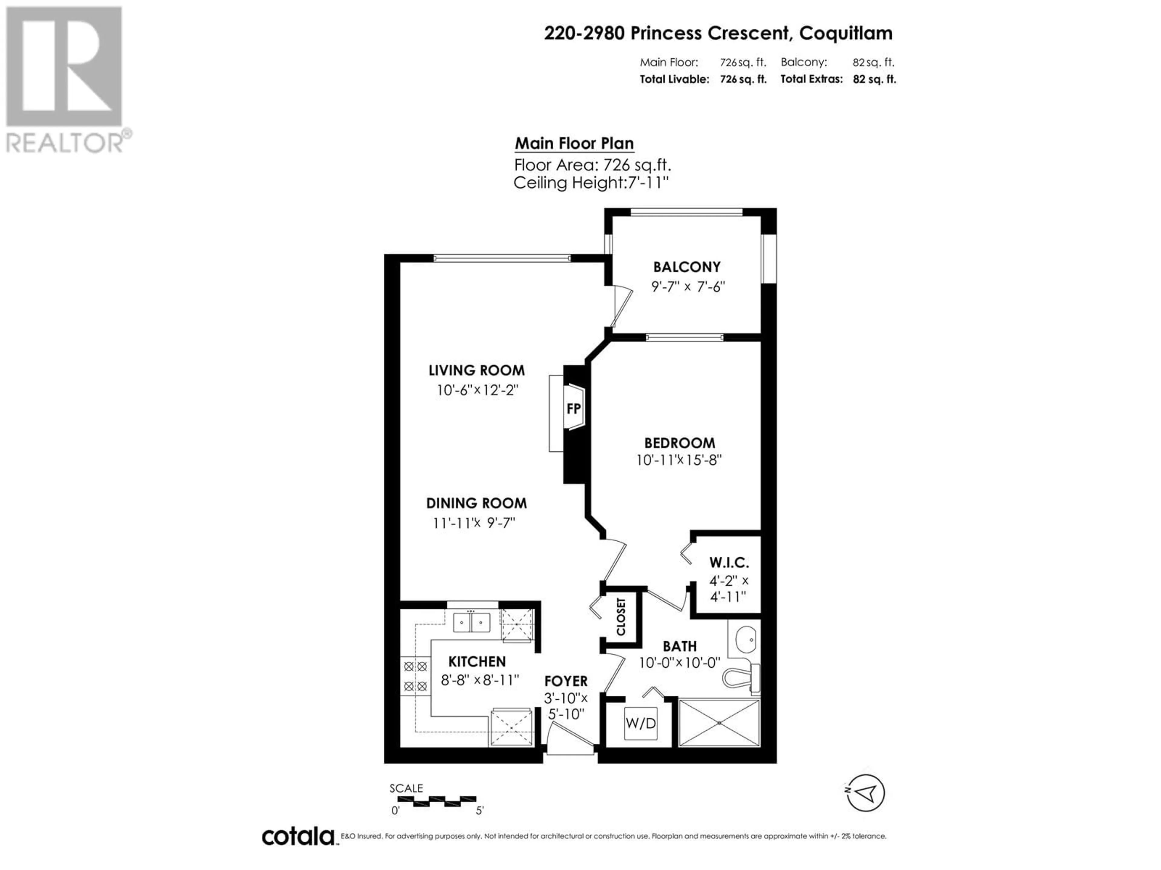 Floor plan for 220 2980 PRINCESS CRESCENT, Coquitlam British Columbia V3B7R4