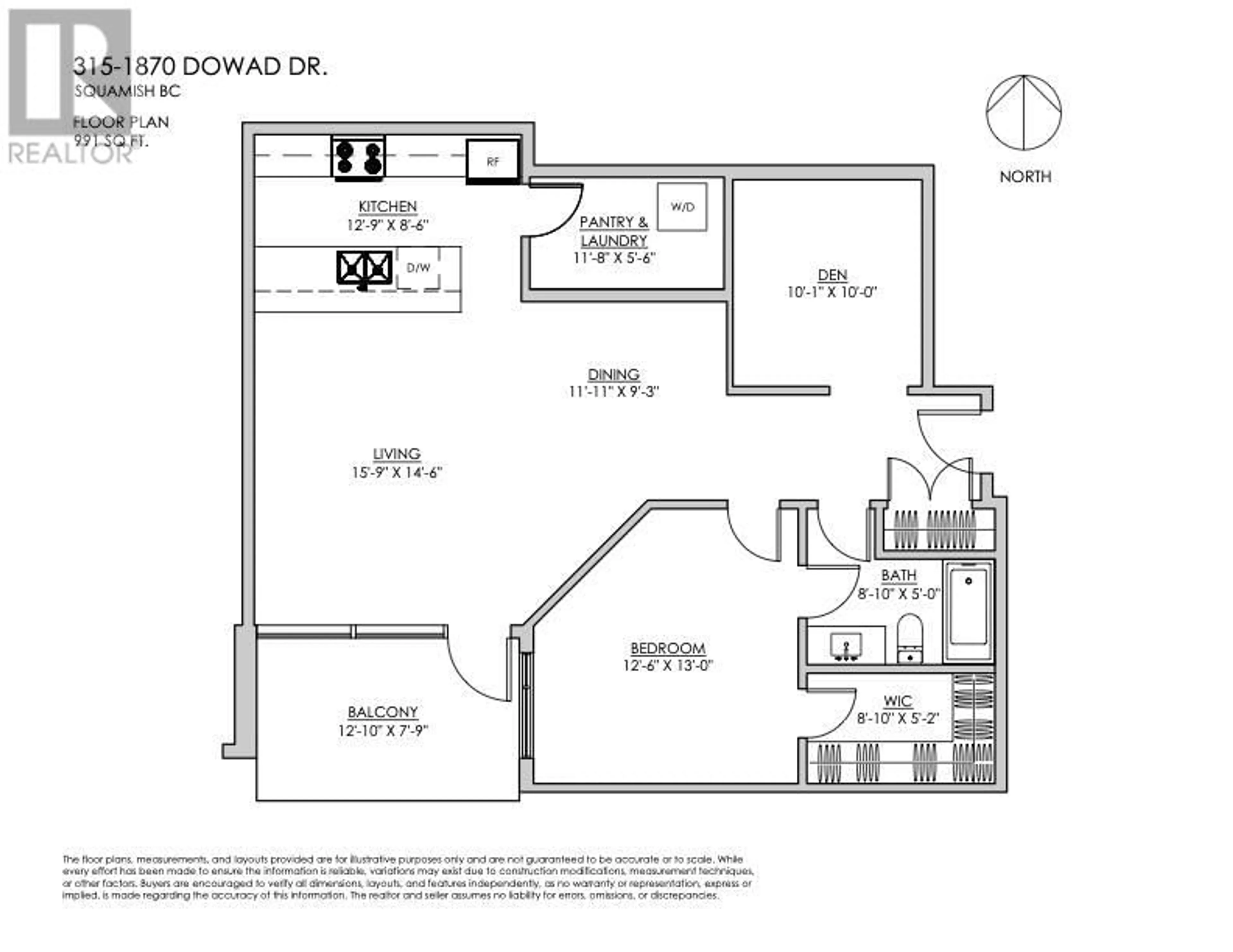 Floor plan for 315 1870 DOWAD DRIVE, Squamish British Columbia V8B1C4