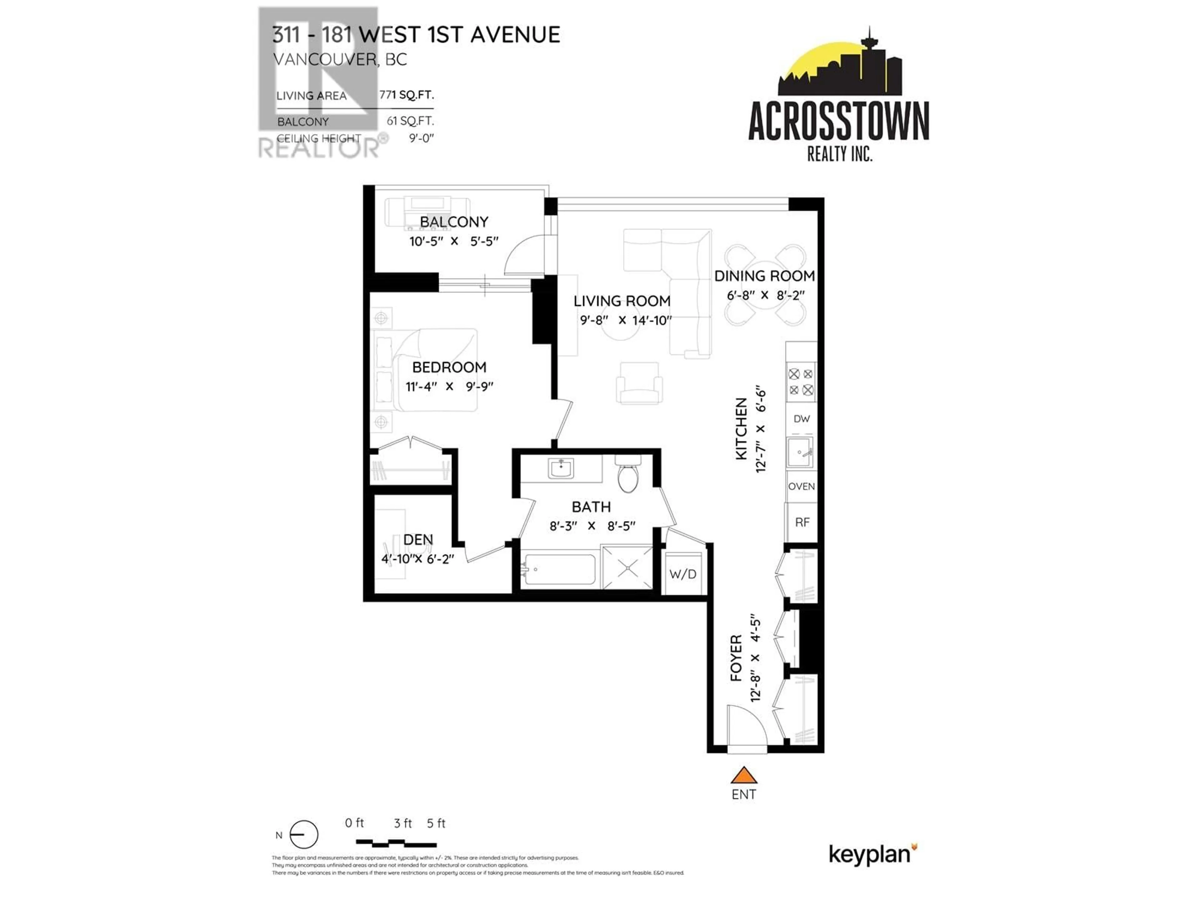 Floor plan for 311 181 WEST 1ST AVENUE, Vancouver British Columbia V5Y0E3