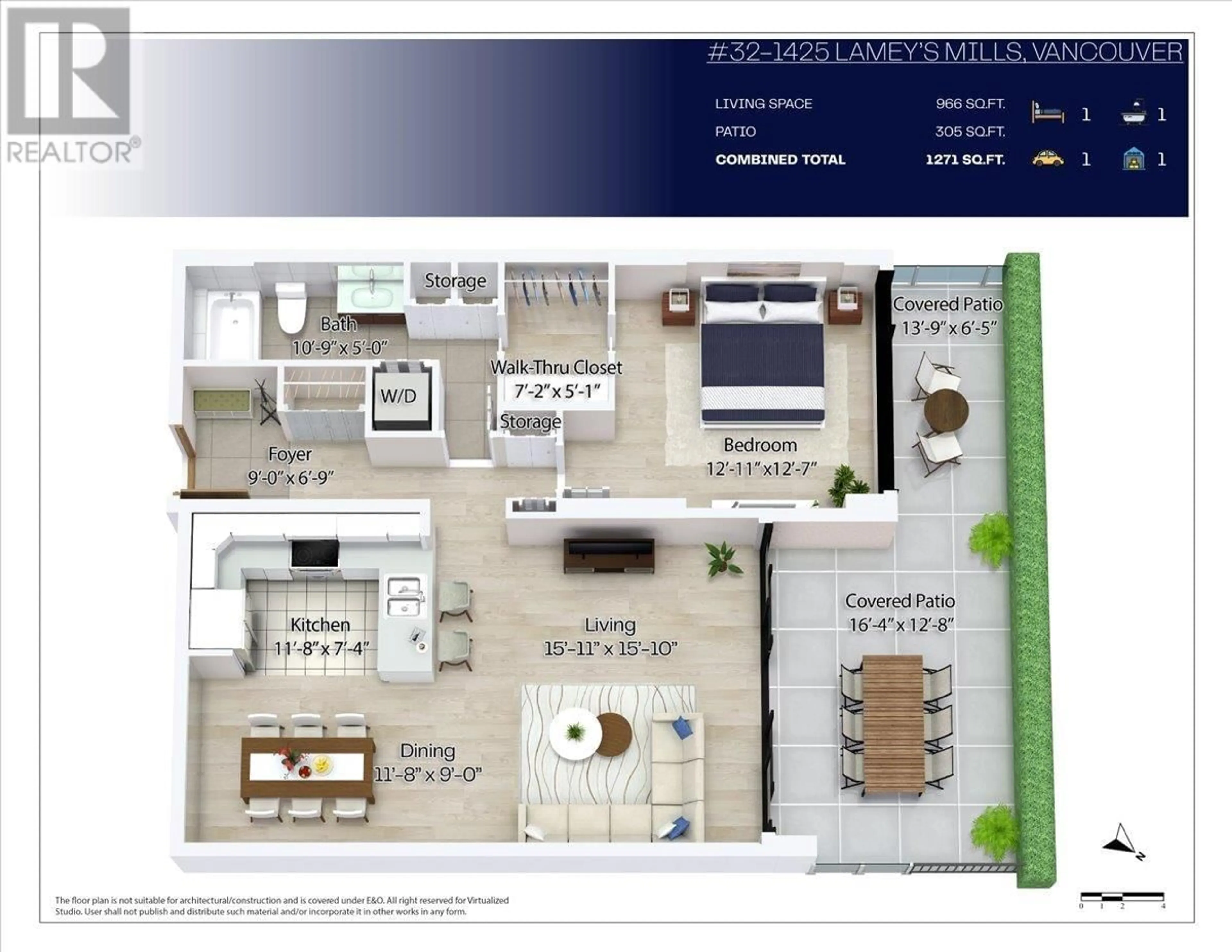 Floor plan for 32 1425 LAMEY'S MILL ROAD, Vancouver British Columbia V6H3W2