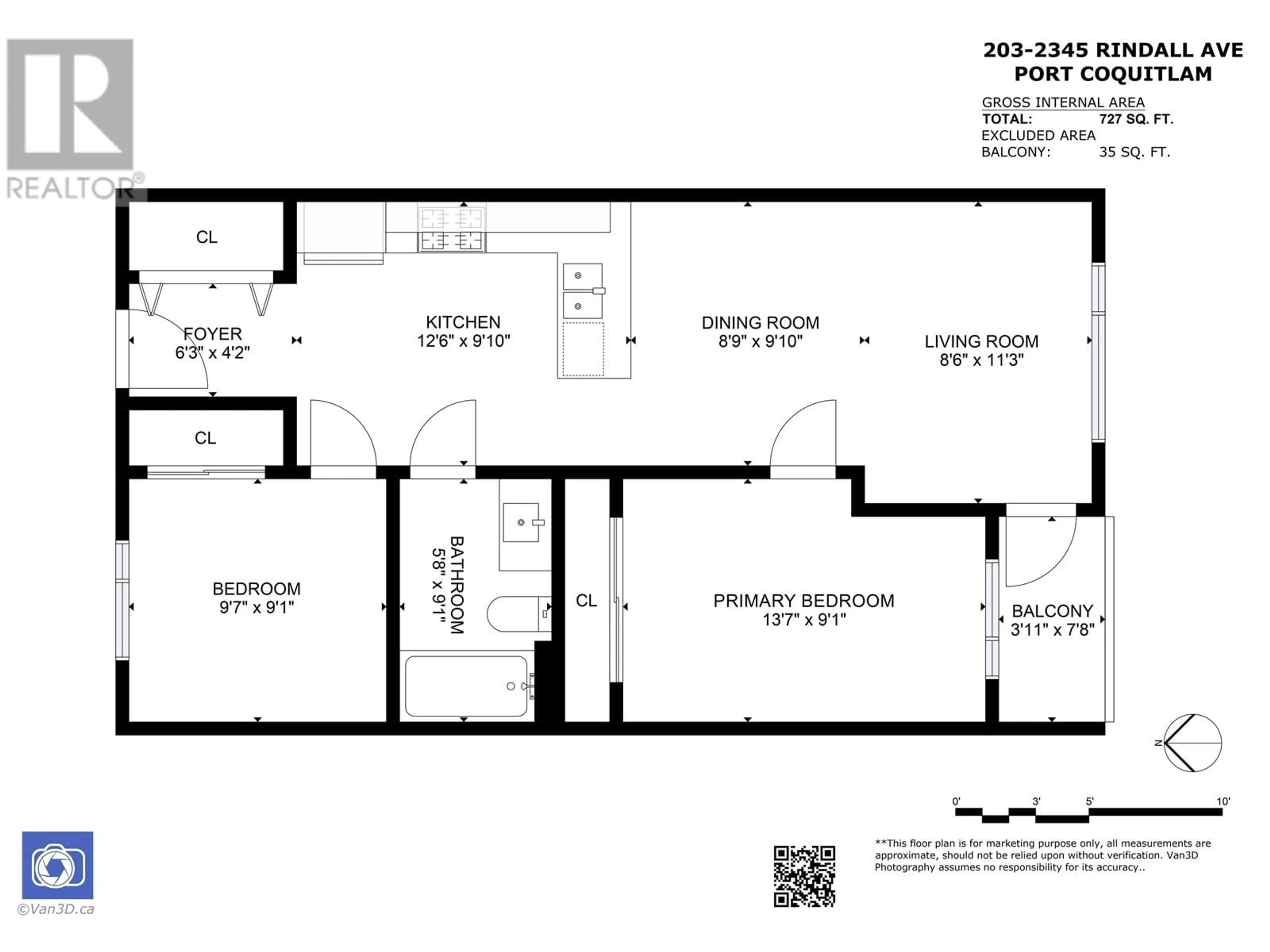 Floor plan for 203 2345 RINDALL AVENUE, Port Coquitlam British Columbia V3C1V3