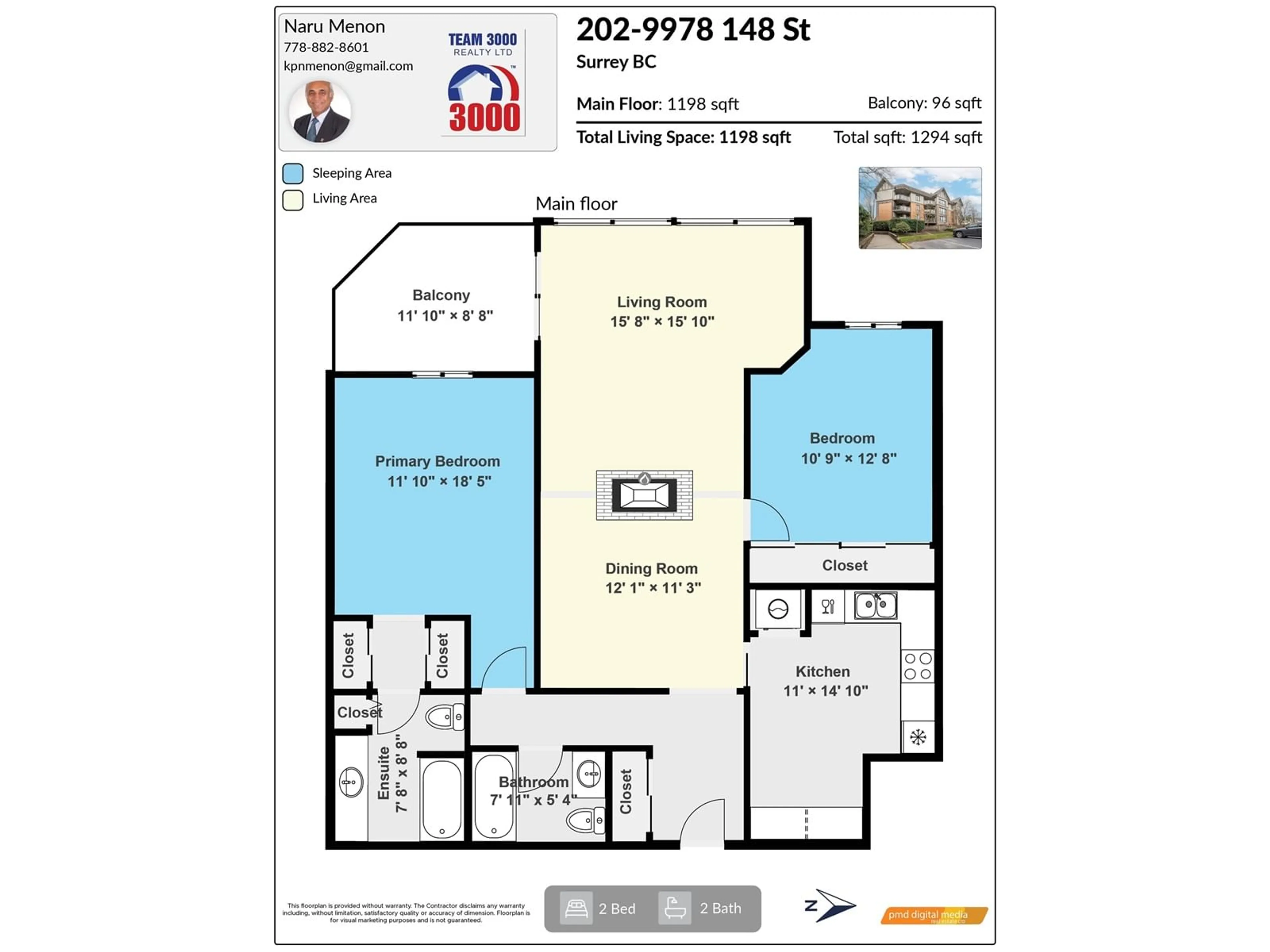 Floor plan for 202 9978 148 STREET, Surrey British Columbia V3R0P9