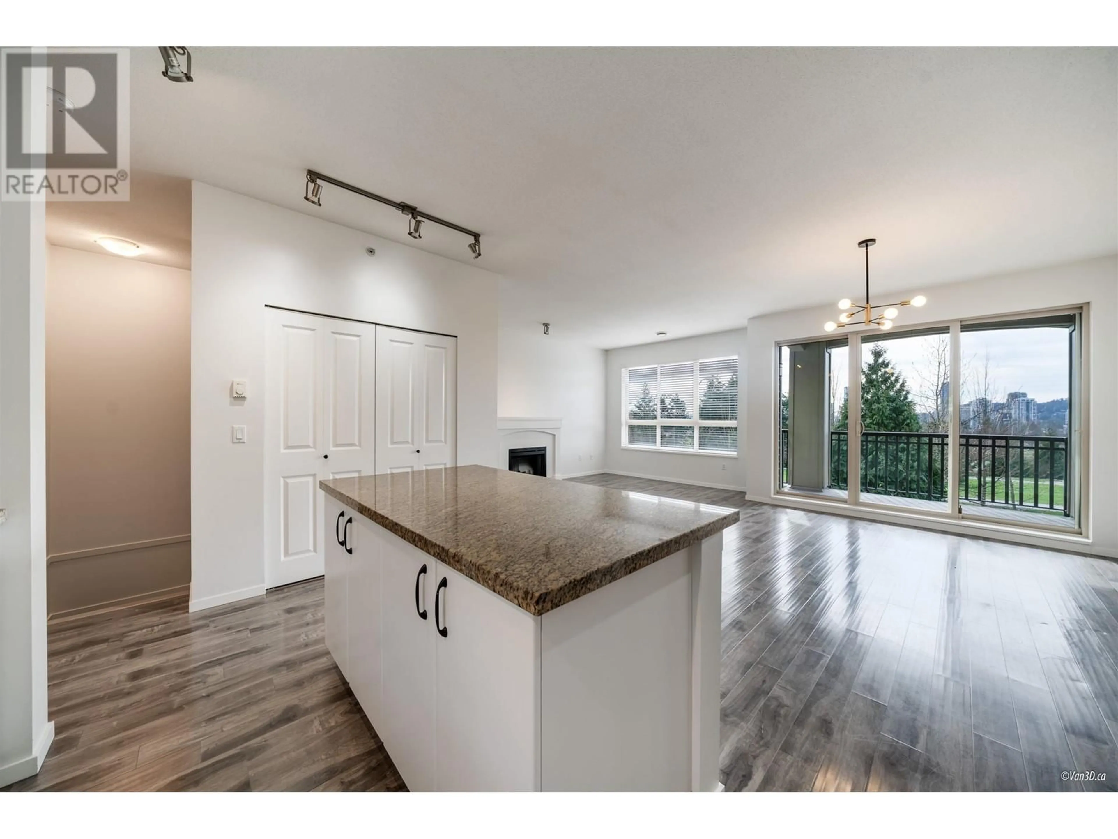 Open concept kitchen, wood/laminate floor for 102 1322 GENEST WAY, Coquitlam British Columbia V3E0A4