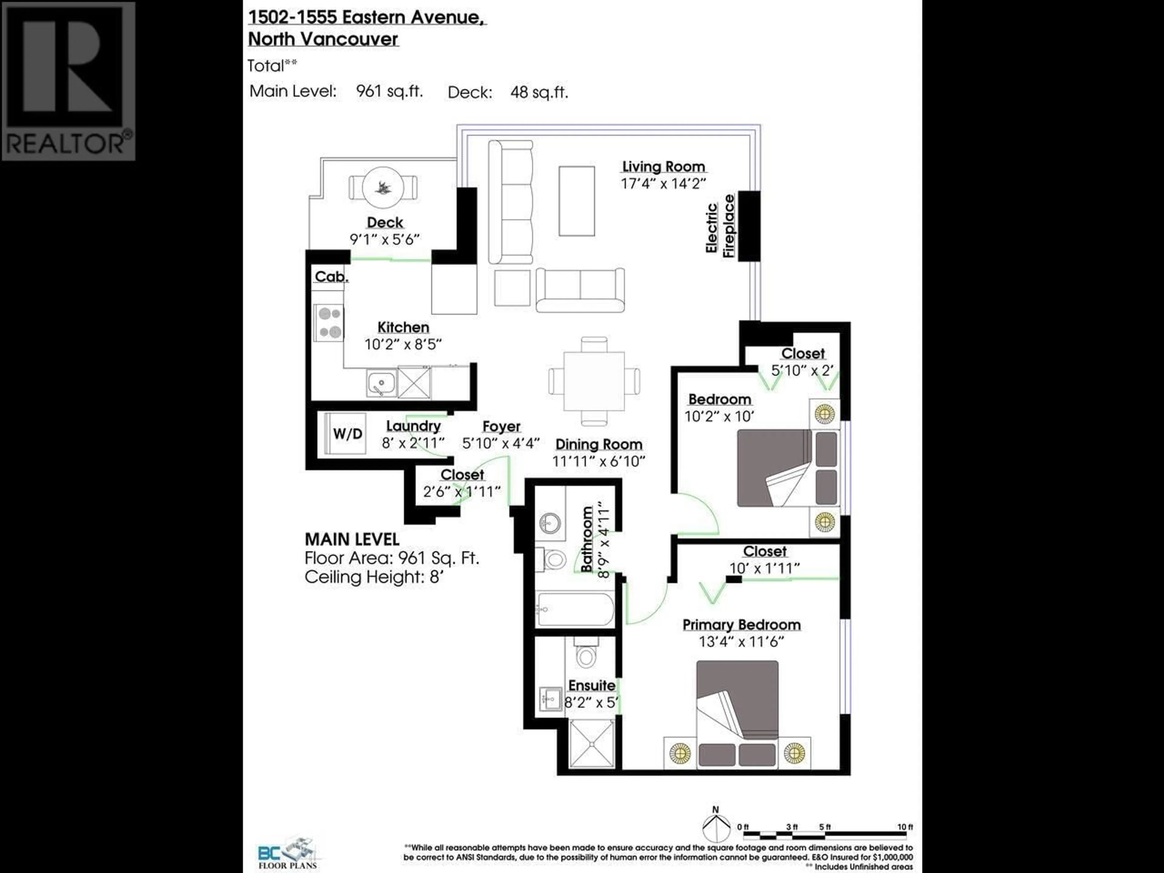 Floor plan for 1502 1555 EASTERN AVENUE, North Vancouver British Columbia V7L3G2