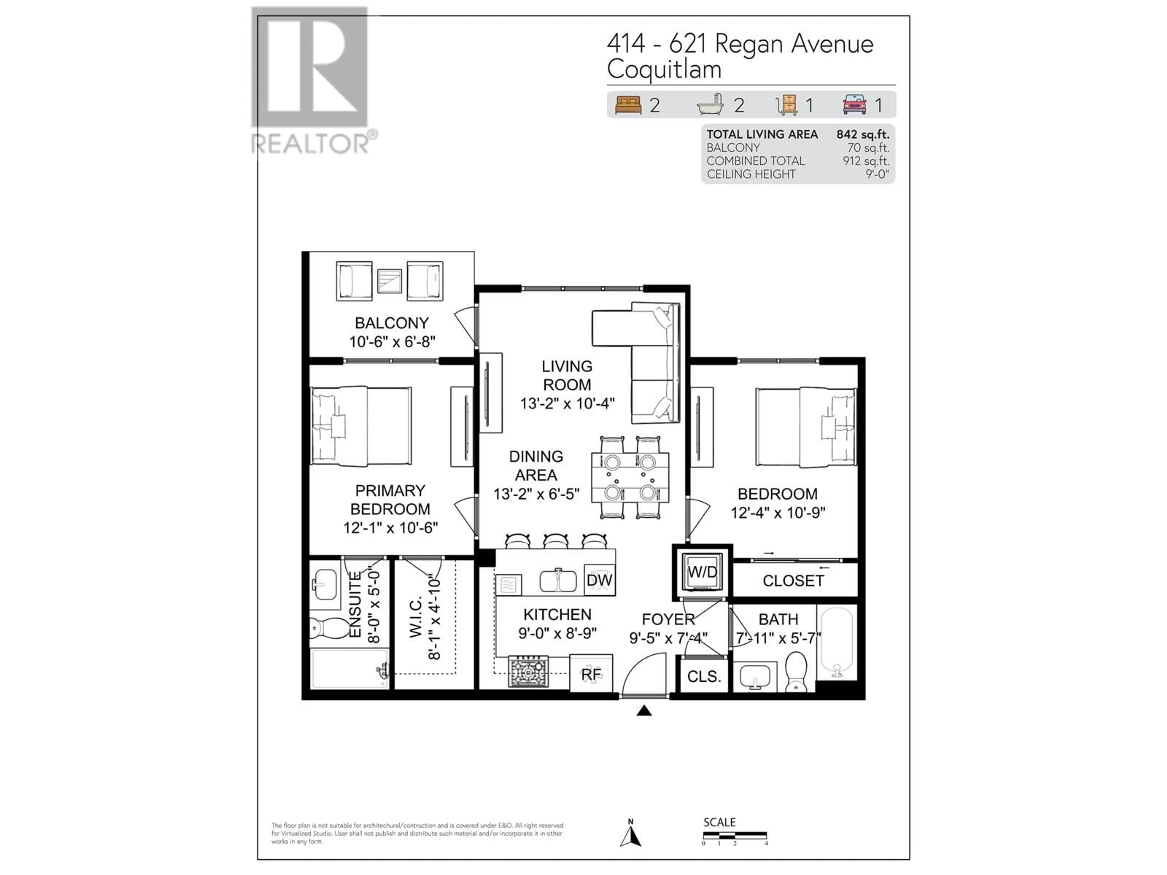 Floor plan for 414 621 REGAN AVENUE, Coquitlam British Columbia V3J0K1