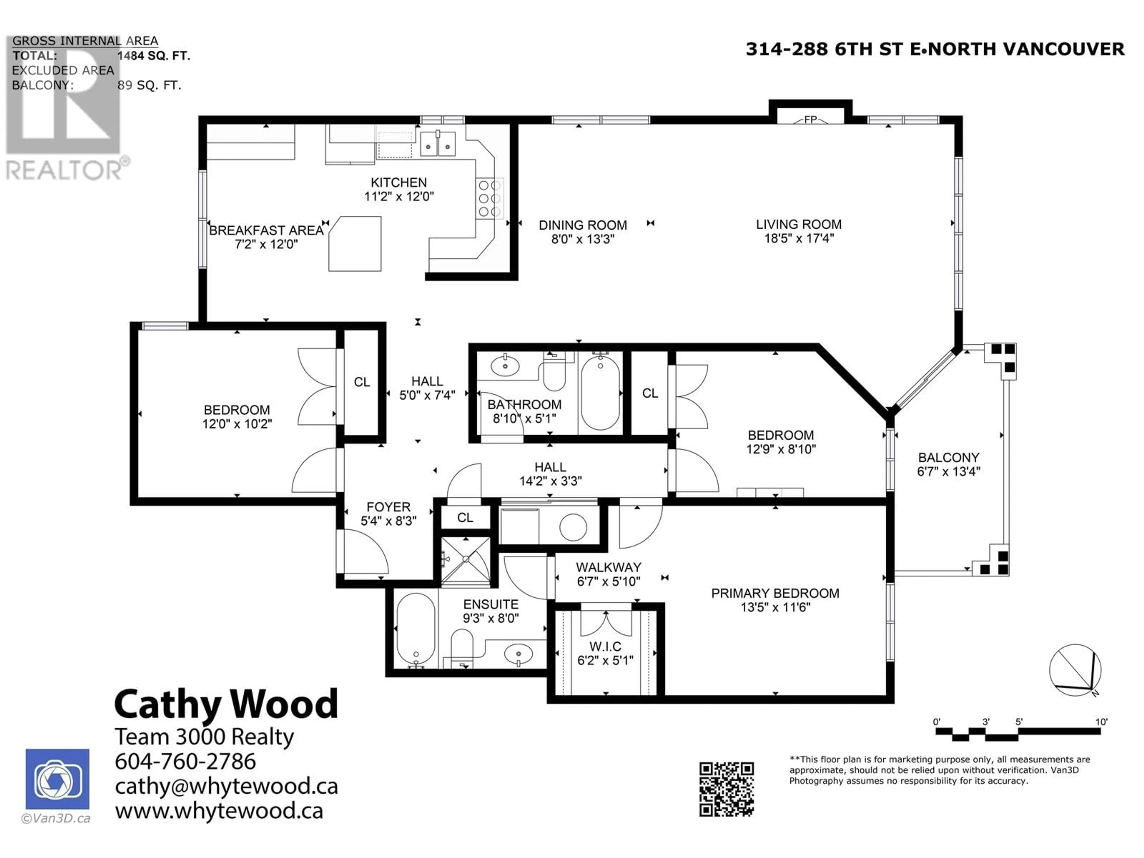 Floor plan for 314 - 288 6TH STREET, North Vancouver British Columbia V7L1P5