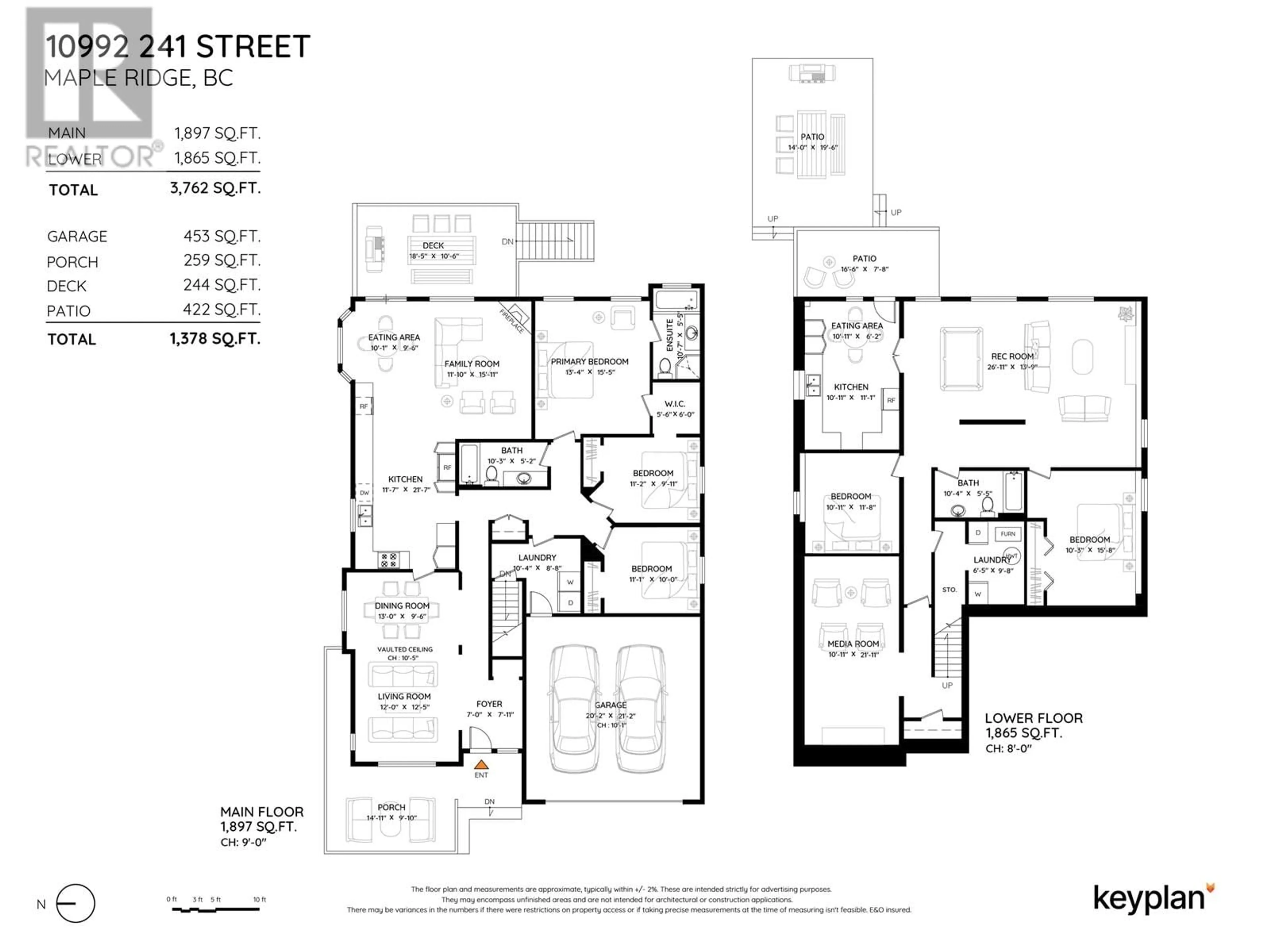 Floor plan for 10992 241 STREET, Maple Ridge British Columbia V2W1H7