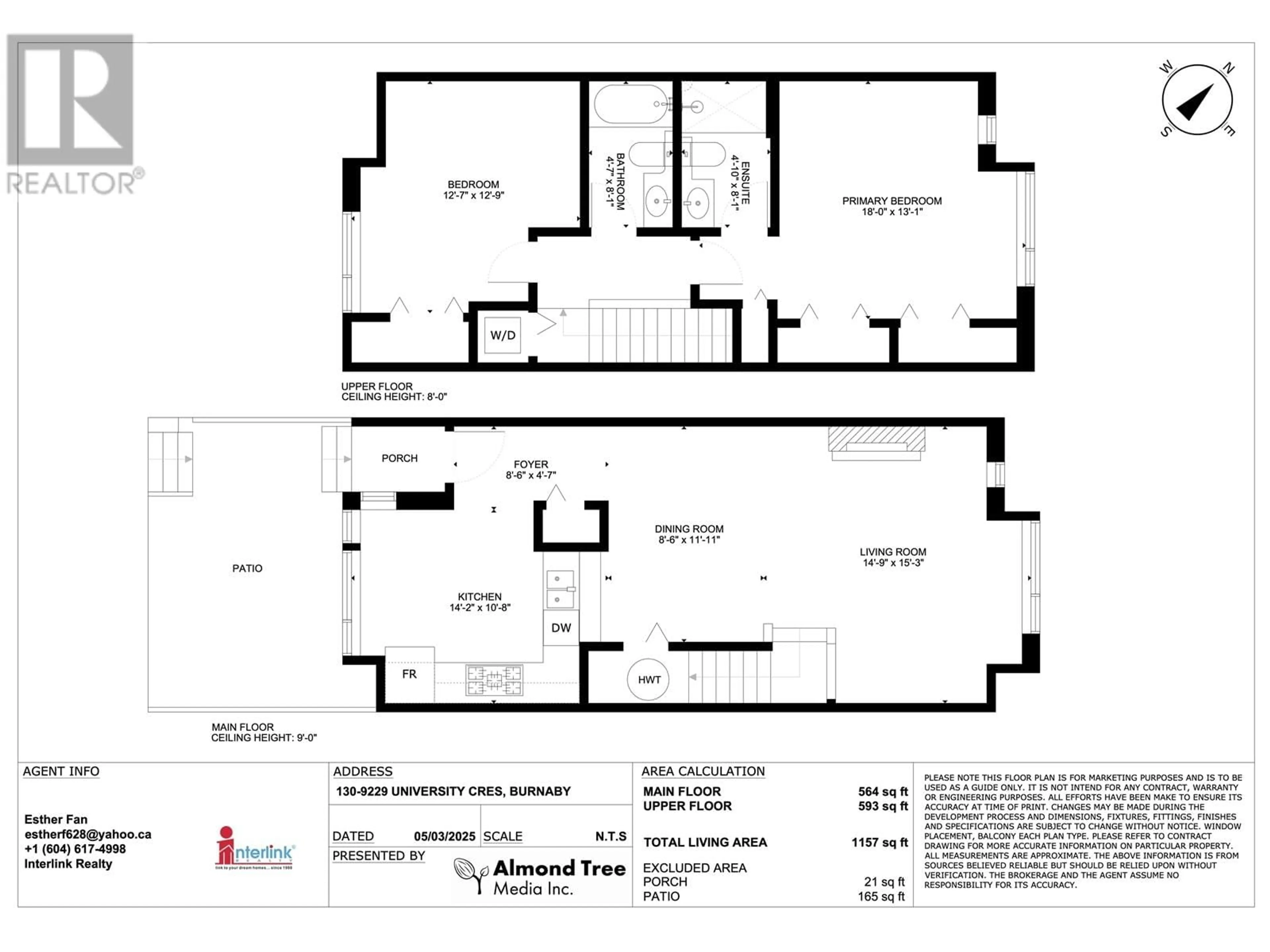 Floor plan for 130 - 9229 UNIVERSITY CRESCENT, Burnaby British Columbia V5A4Z2