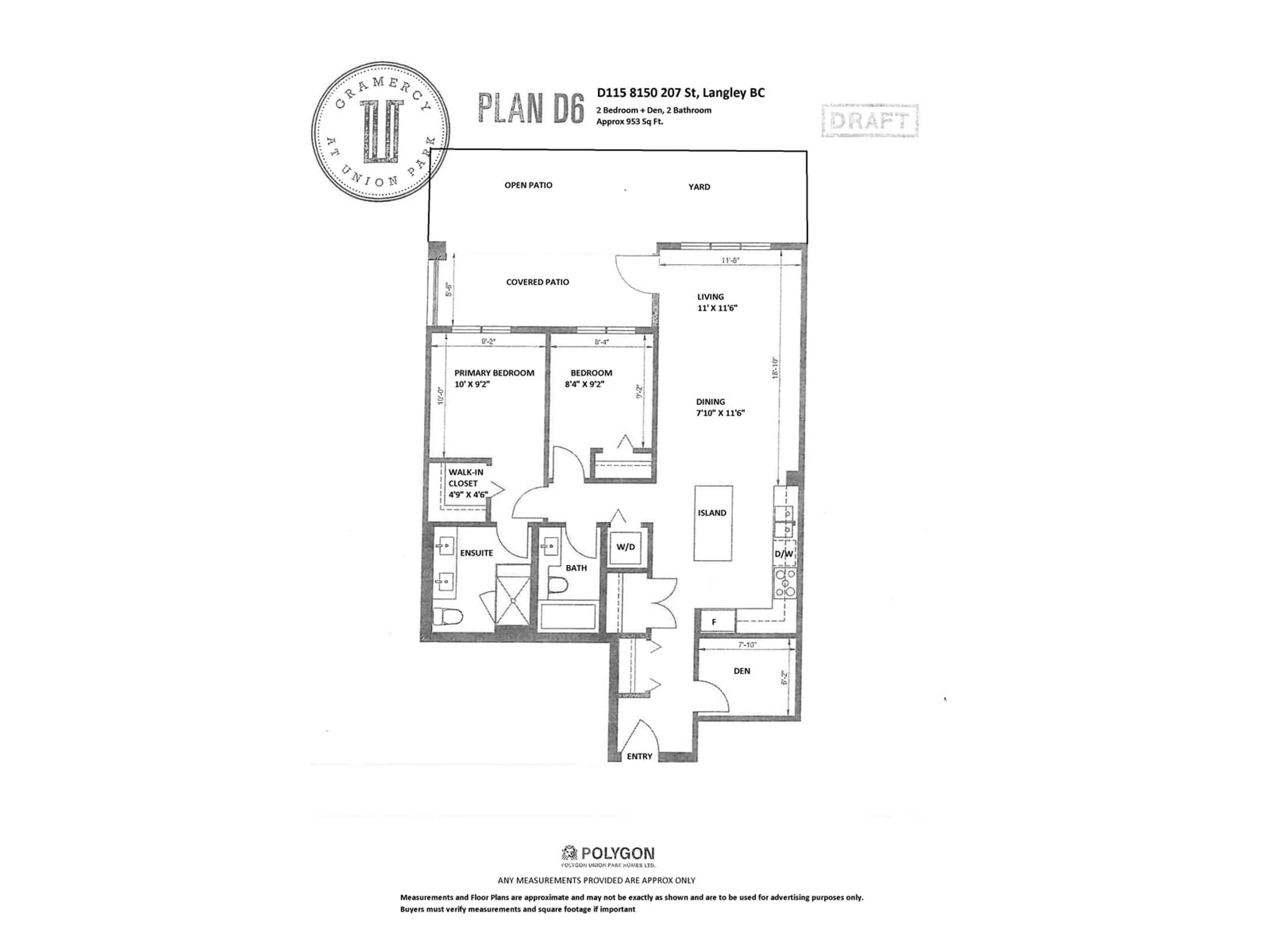 Floor plan for D115 8150 207 STREET, Langley British Columbia V2Y4J5