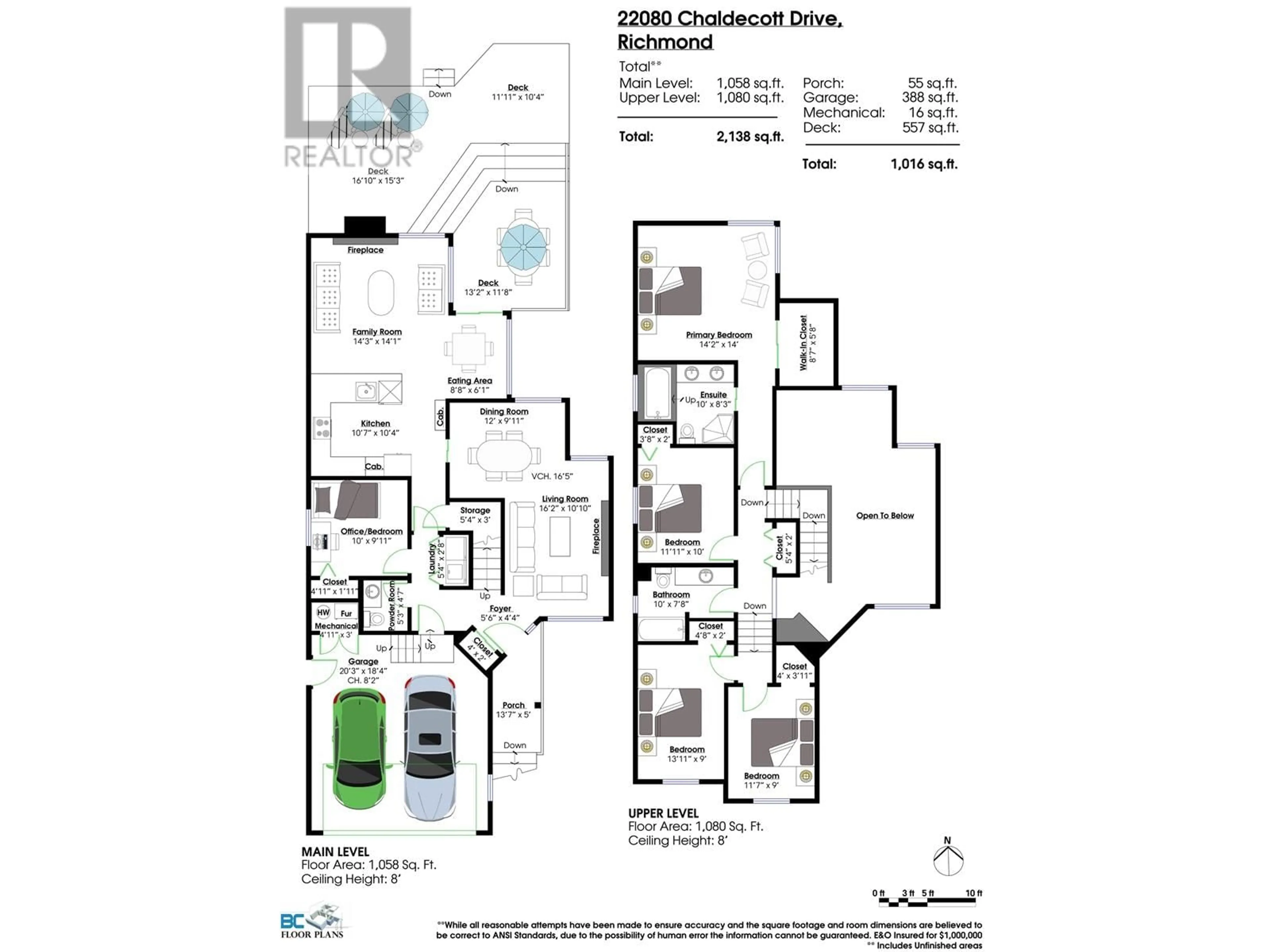 Floor plan for 22080 CHALDECOTT DRIVE, Richmond British Columbia V6V2S8