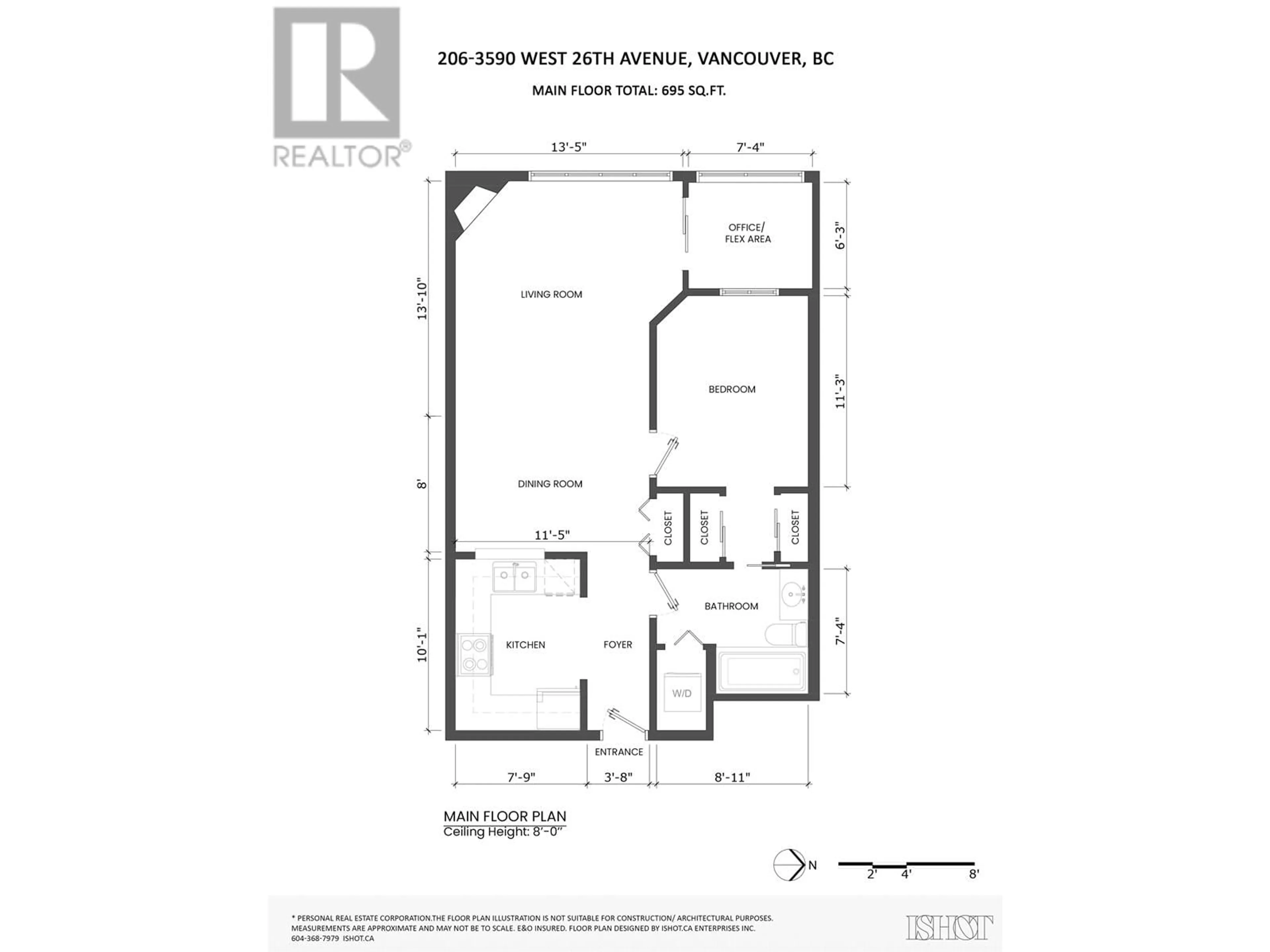 Floor plan for 206 3590 W 26TH AVENUE, Vancouver British Columbia V6S1N9