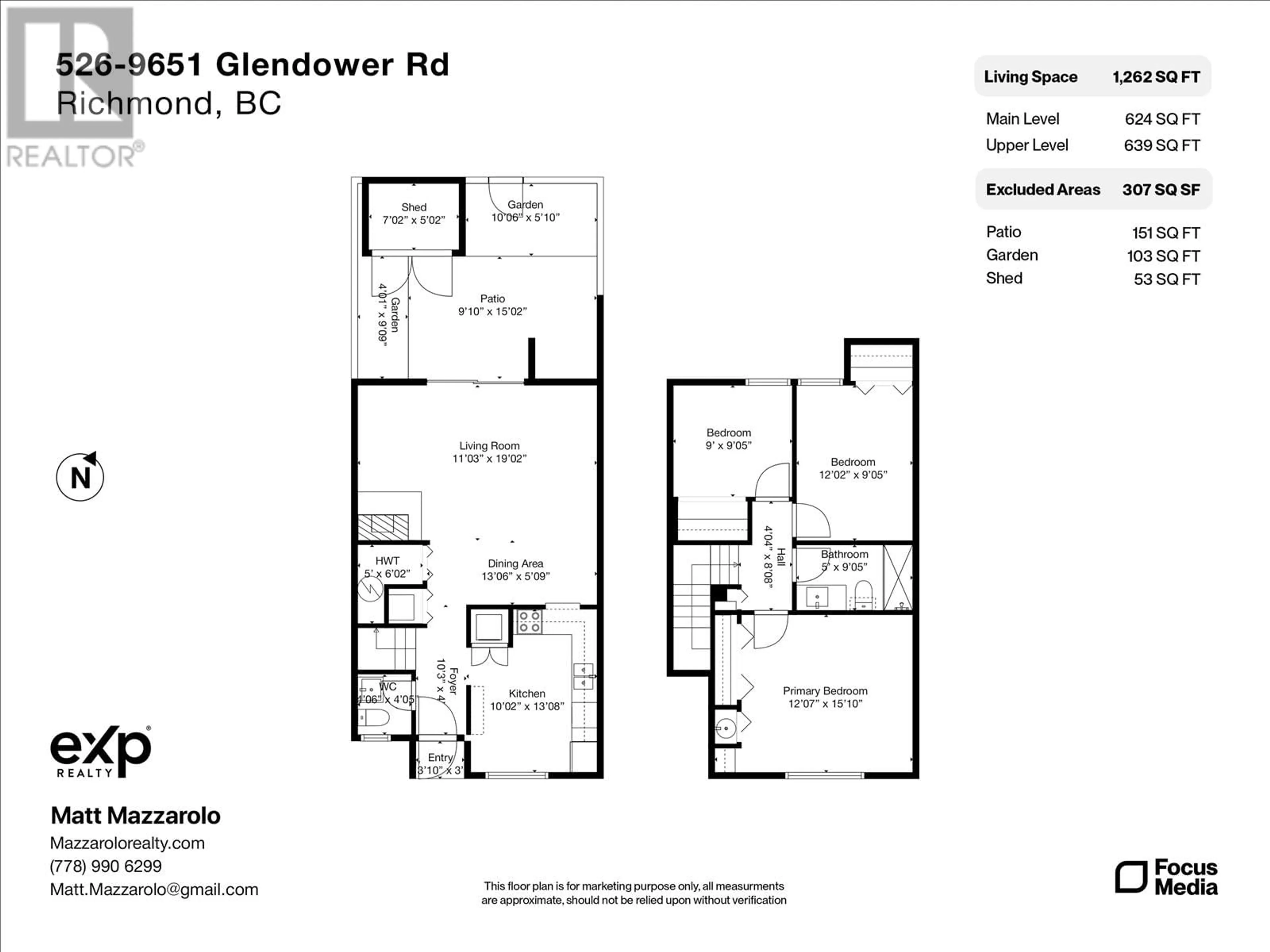 Floor plan for 526 9651 GLENDOWER DRIVE, Richmond British Columbia V7A2Y6