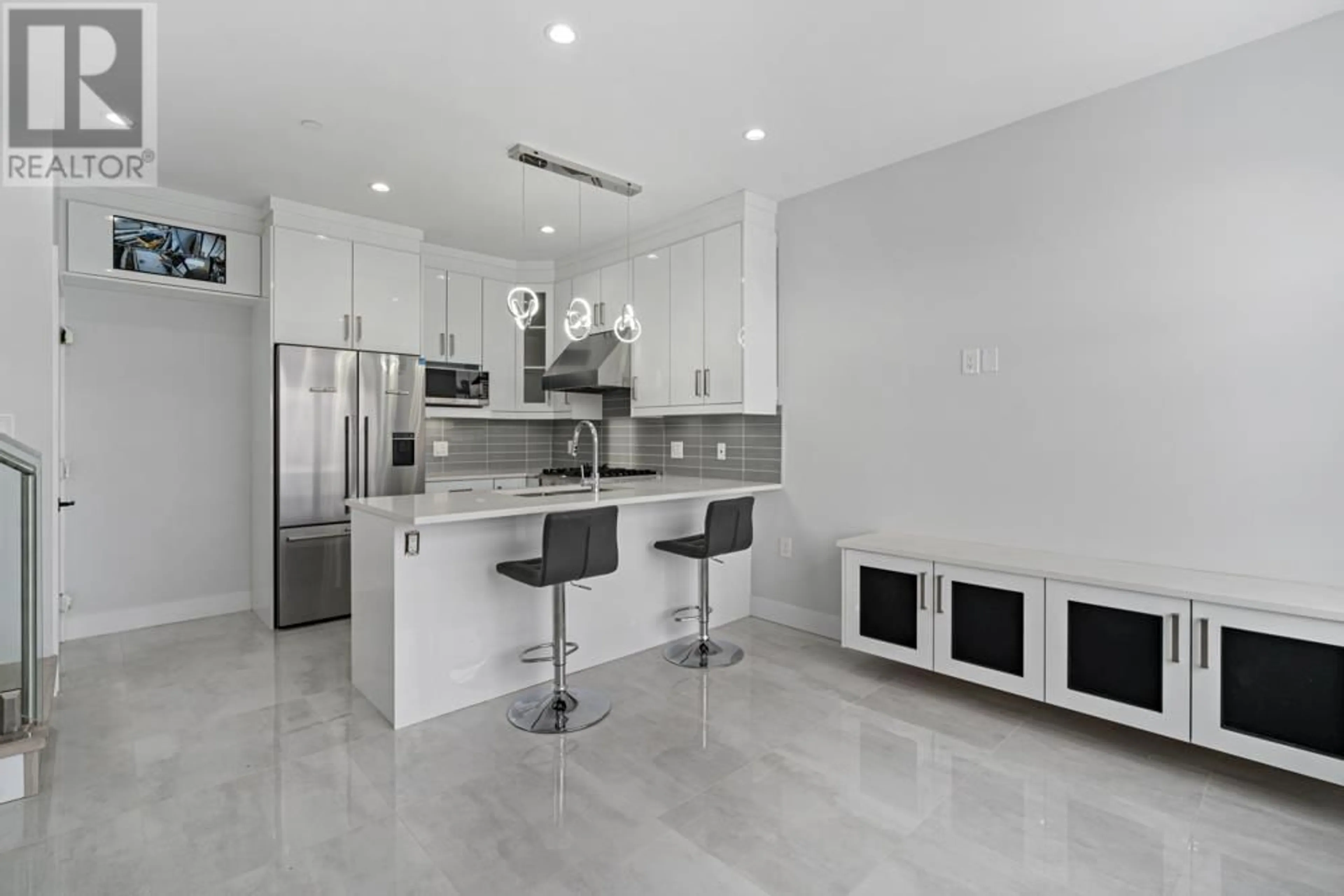 Contemporary kitchen, ceramic/tile floor for 6751 KNIGHT STREET, Vancouver British Columbia V5P2W4