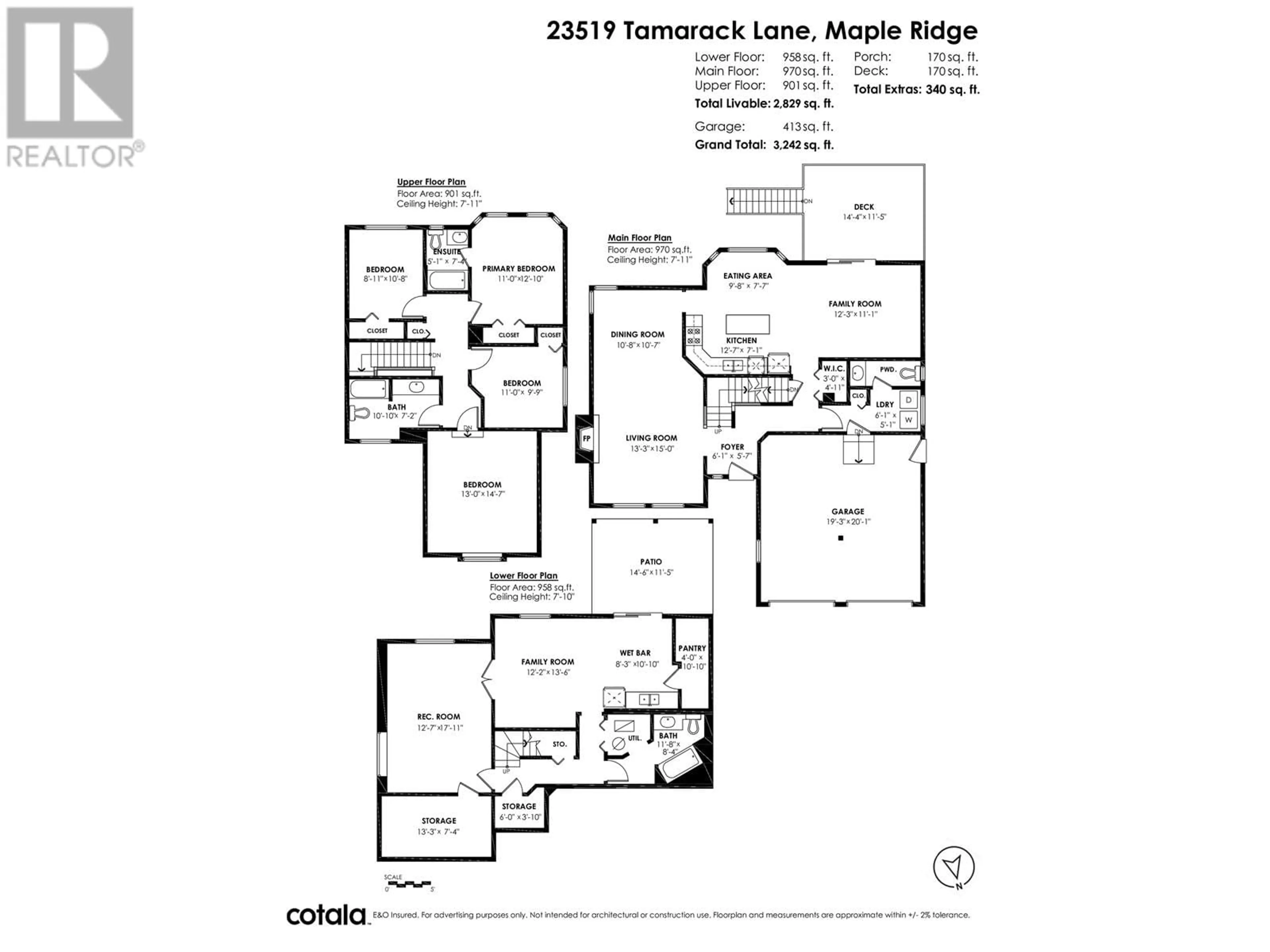 Floor plan for 23519 TAMARACK LANE, Maple Ridge British Columbia V2W1B1