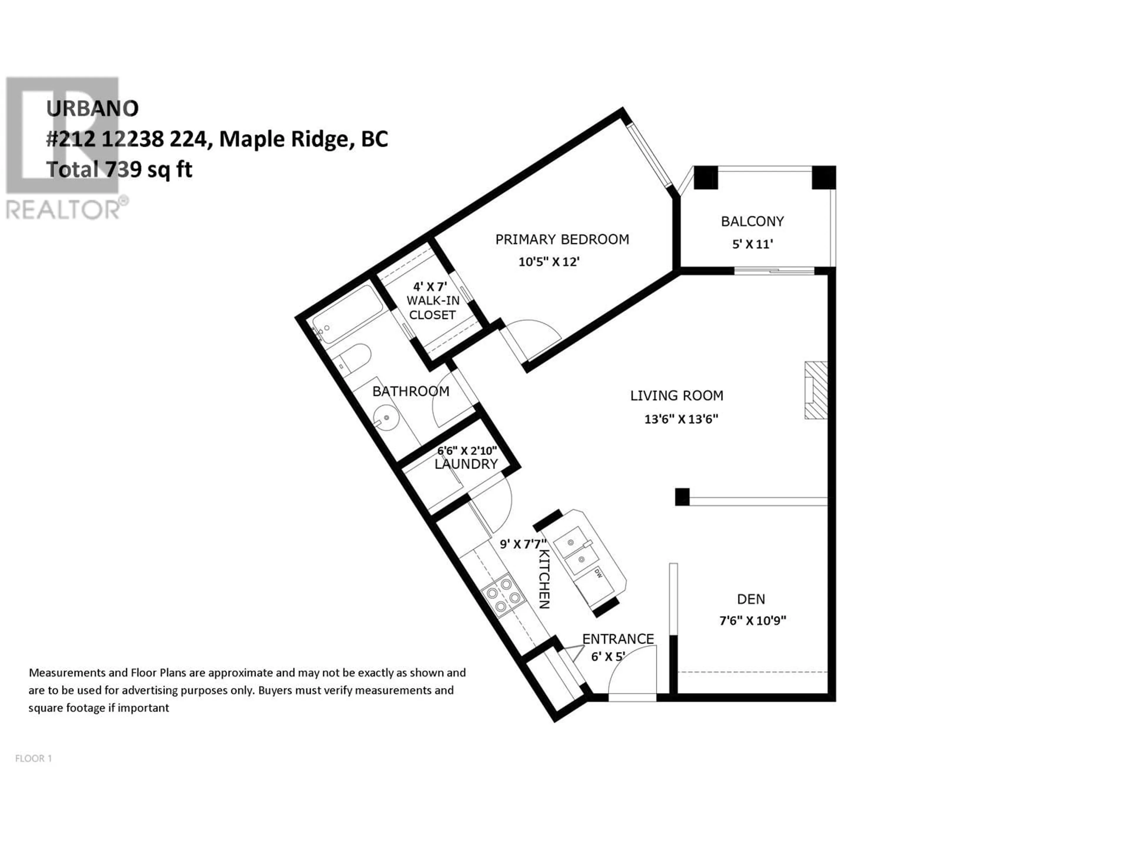 Floor plan for 212 12238 224 STREET, Maple Ridge British Columbia V2X8W5