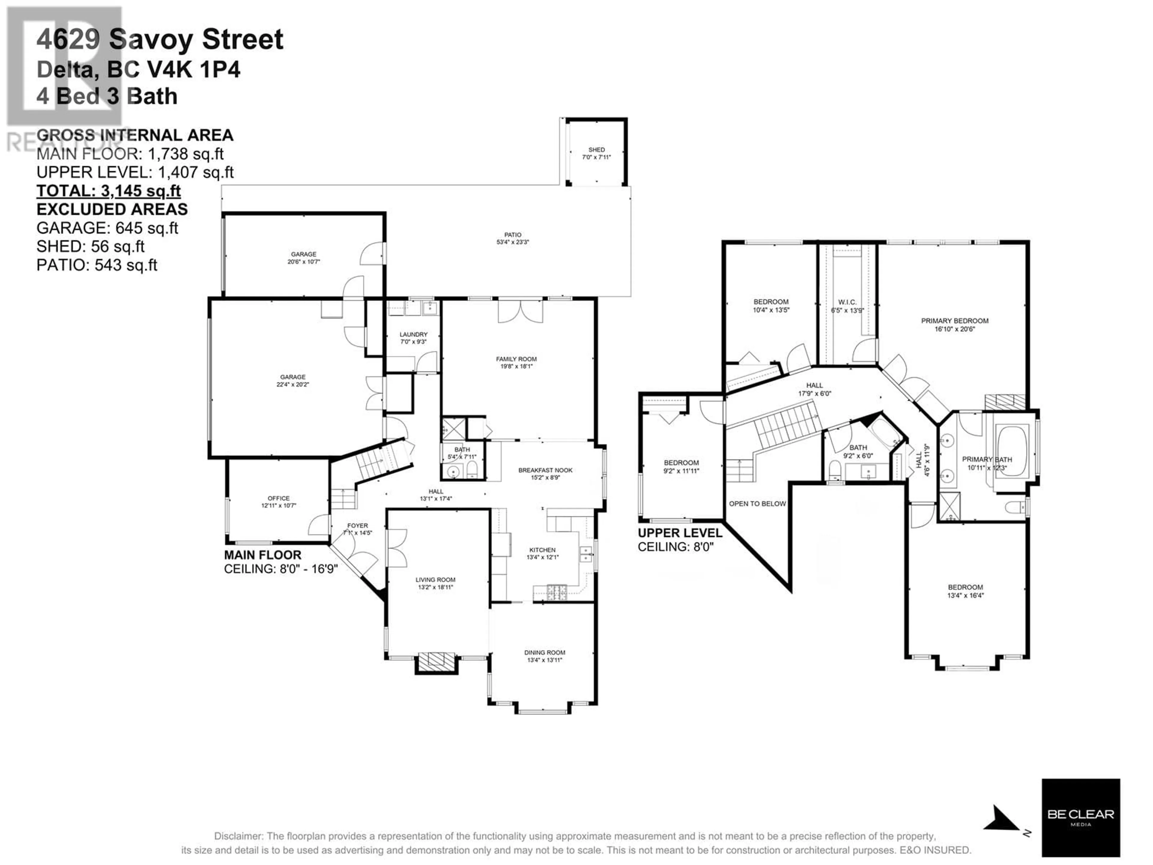 Floor plan for 4629 SAVOY STREET, Delta British Columbia V4K1P4