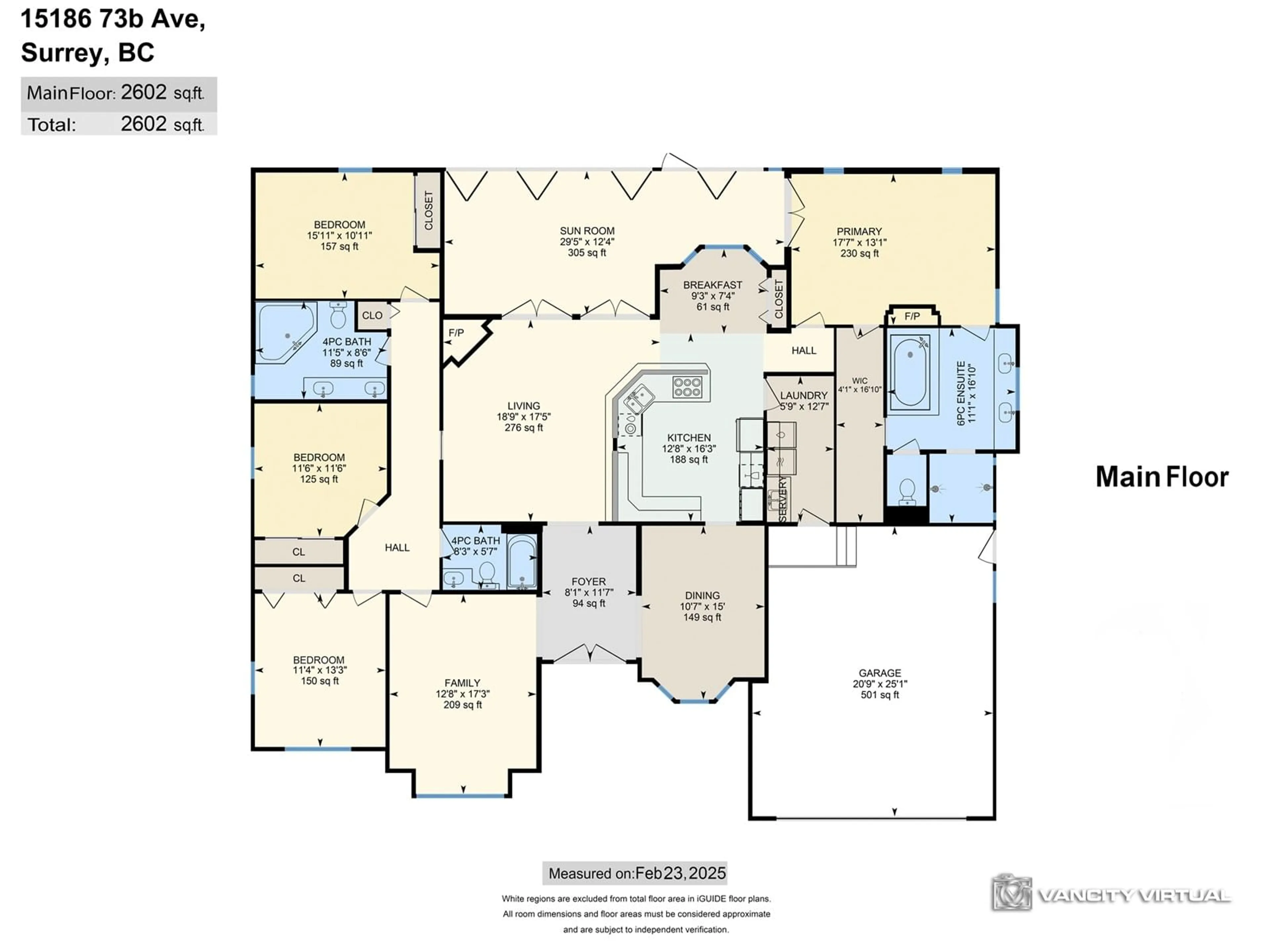 Floor plan for 15186 73B, Surrey British Columbia V3S8B7