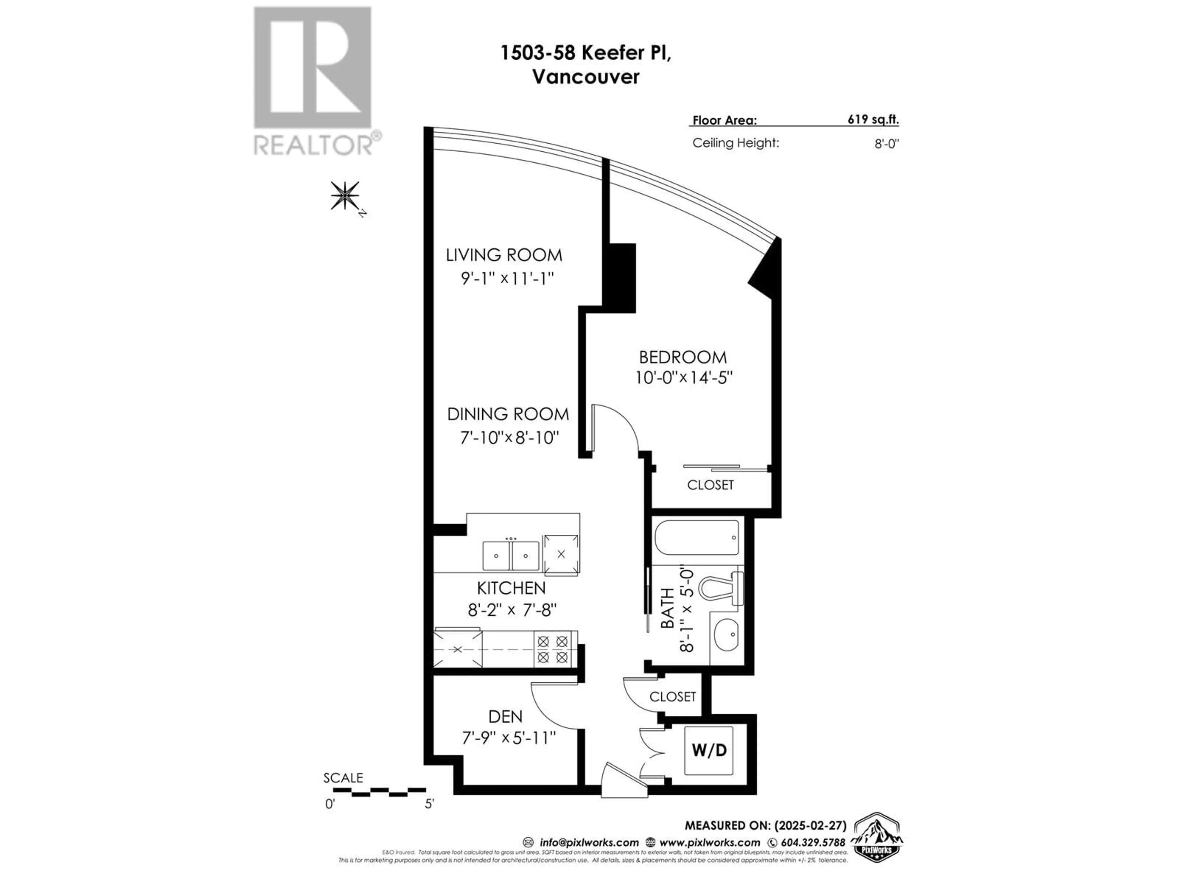 Floor plan for 1503 58 KEEFER PLACE, Vancouver British Columbia V6B0B8