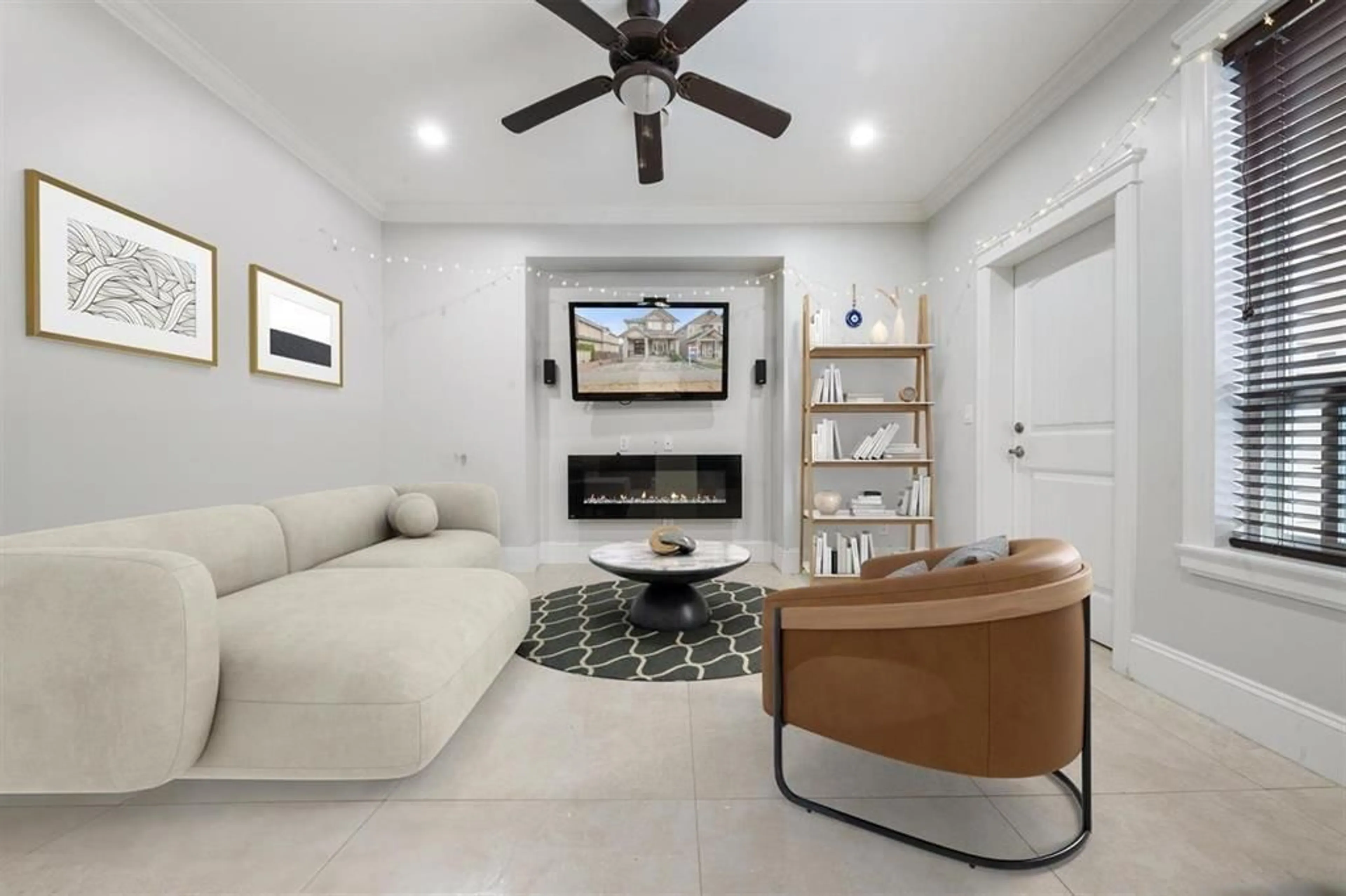 Living room with furniture, ceramic/tile floor for 12852 60 AVENUE, Surrey British Columbia V3X0B9