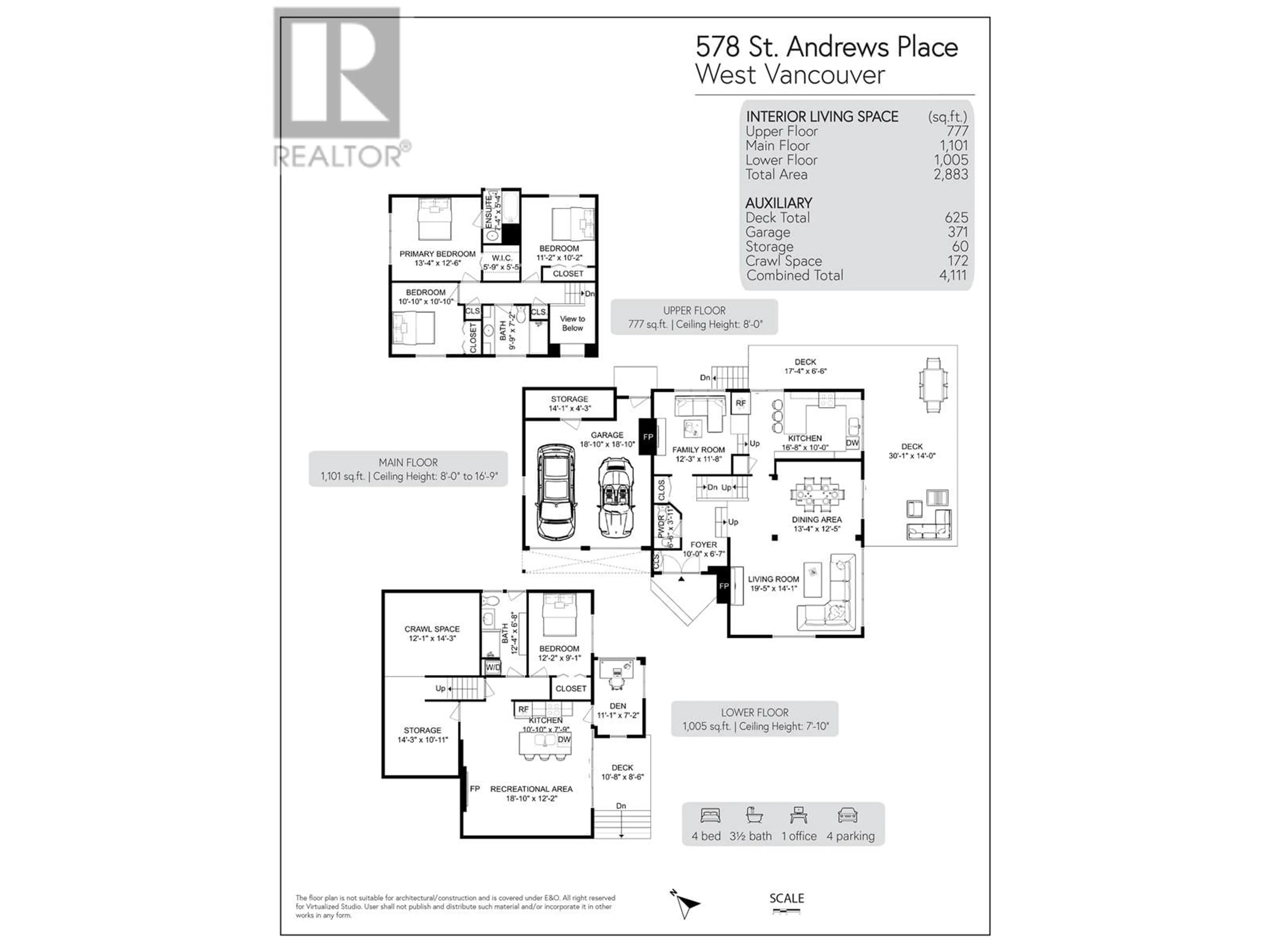 Floor plan for 578 ST. ANDREWS PLACE, West Vancouver British Columbia V7S1V8