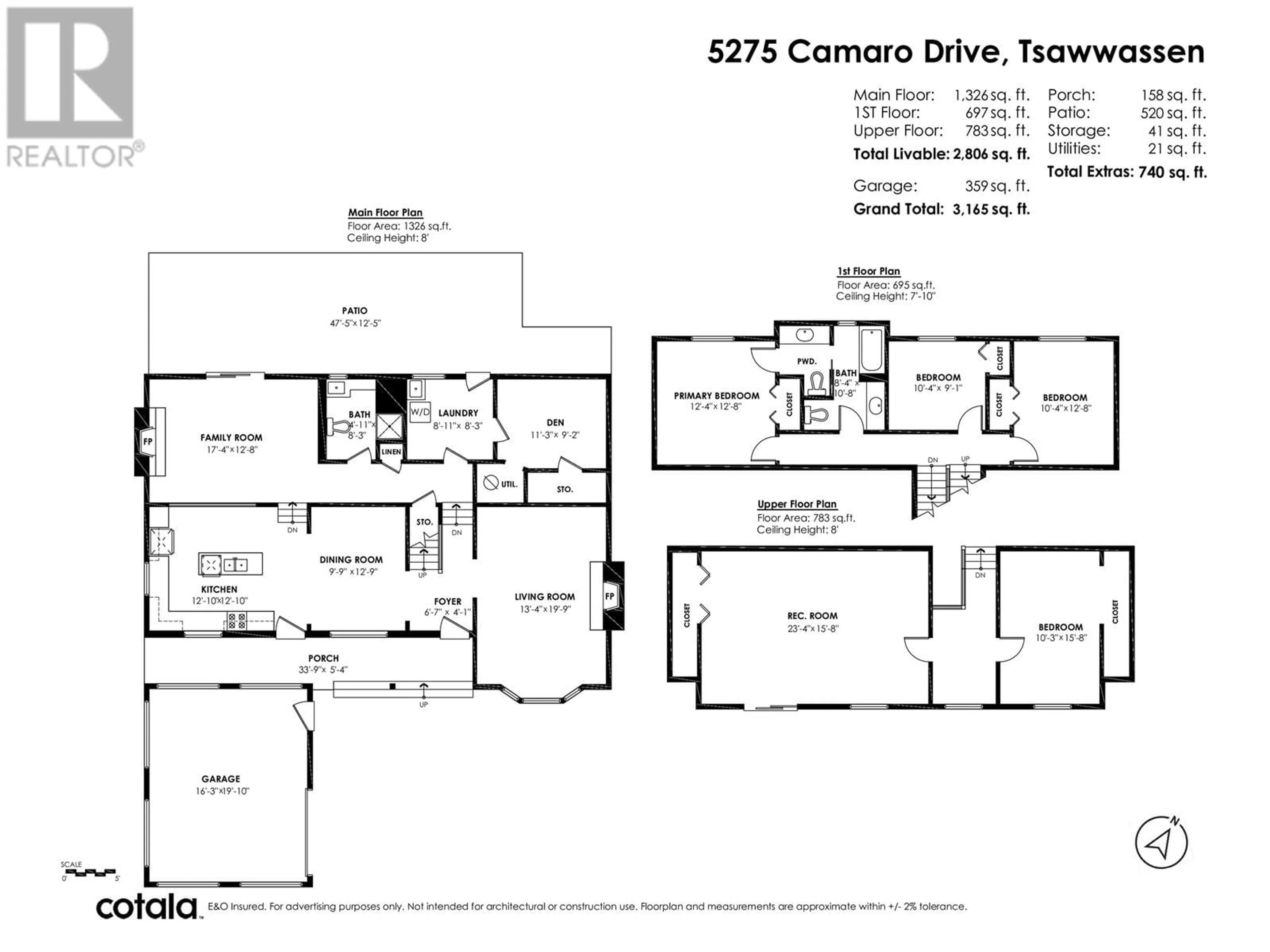 Floor plan for 5275 CAMARO DRIVE, Tsawwassen British Columbia V4M2C1