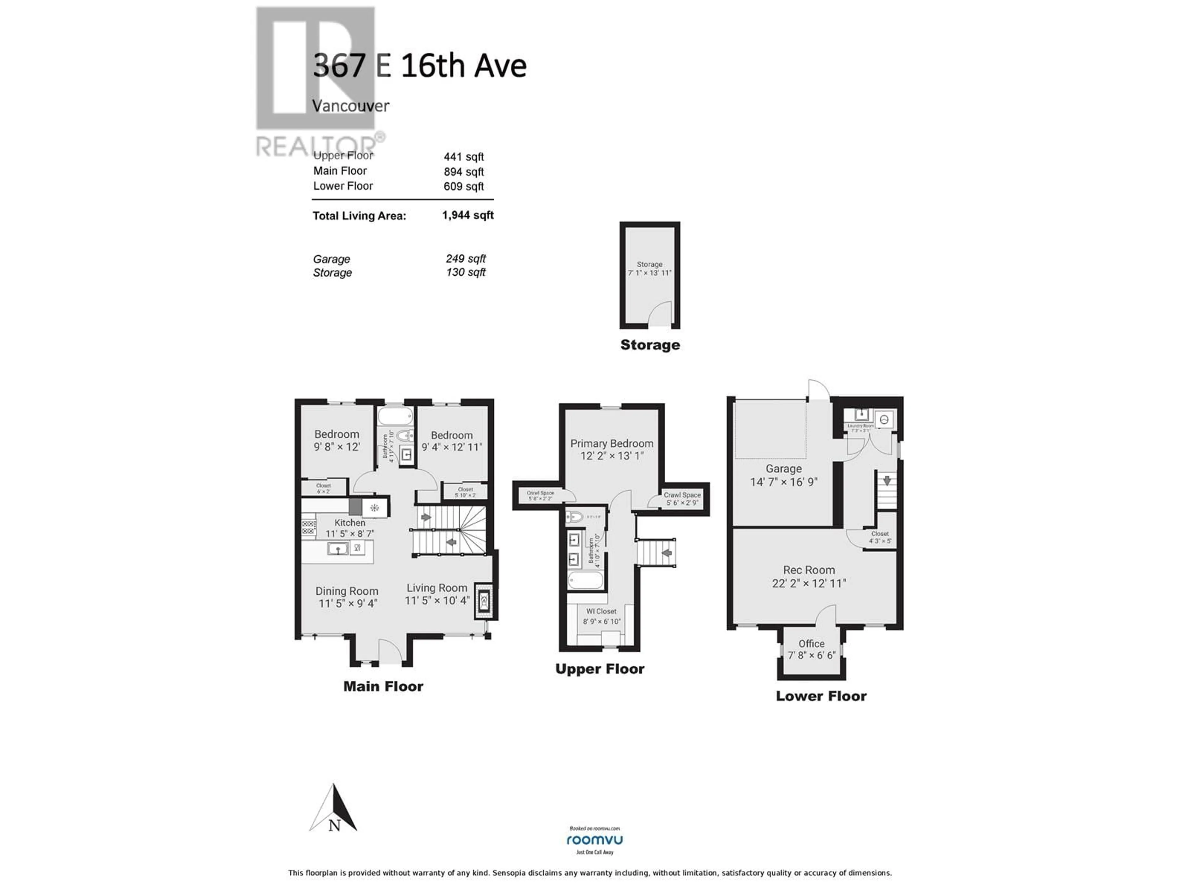 Floor plan for 367 E 16TH AVENUE, Vancouver British Columbia V5T2T7