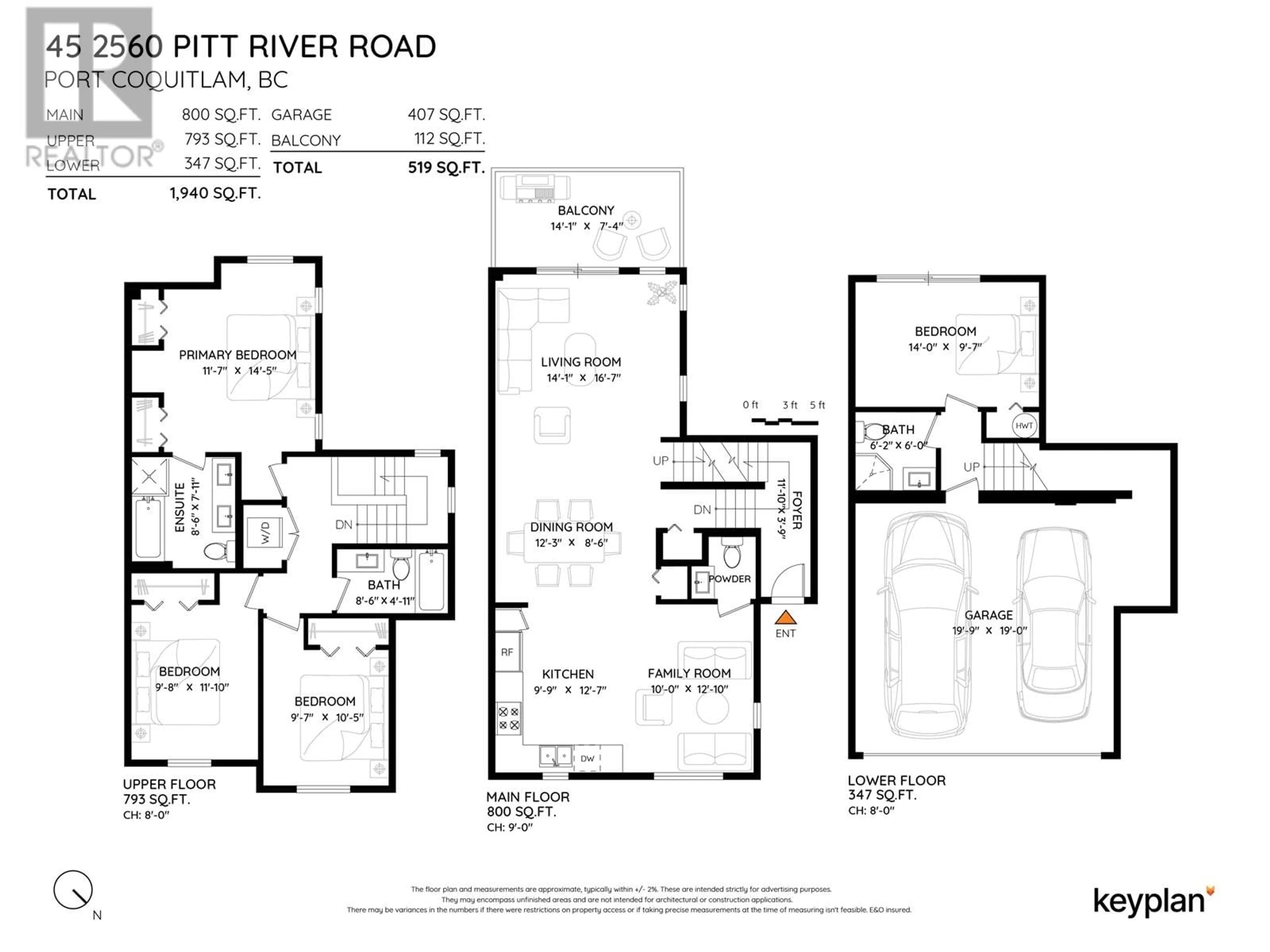 Floor plan for 45 2560 PITT RIVER ROAD, Port Coquitlam British Columbia V3C0G6