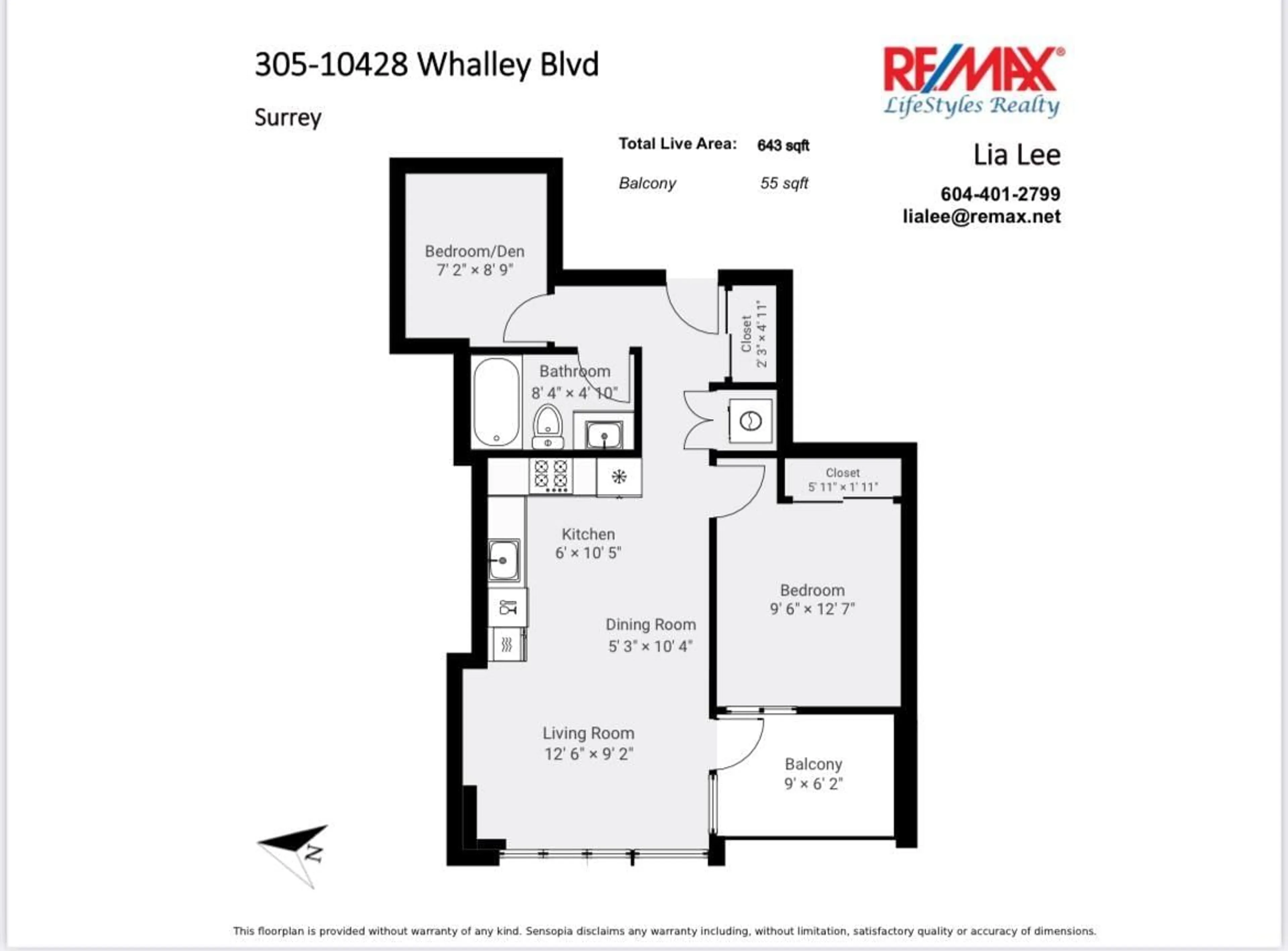 Floor plan for 305 10428 WHALLEY BOULEVARD, Surrey British Columbia V0V0V0