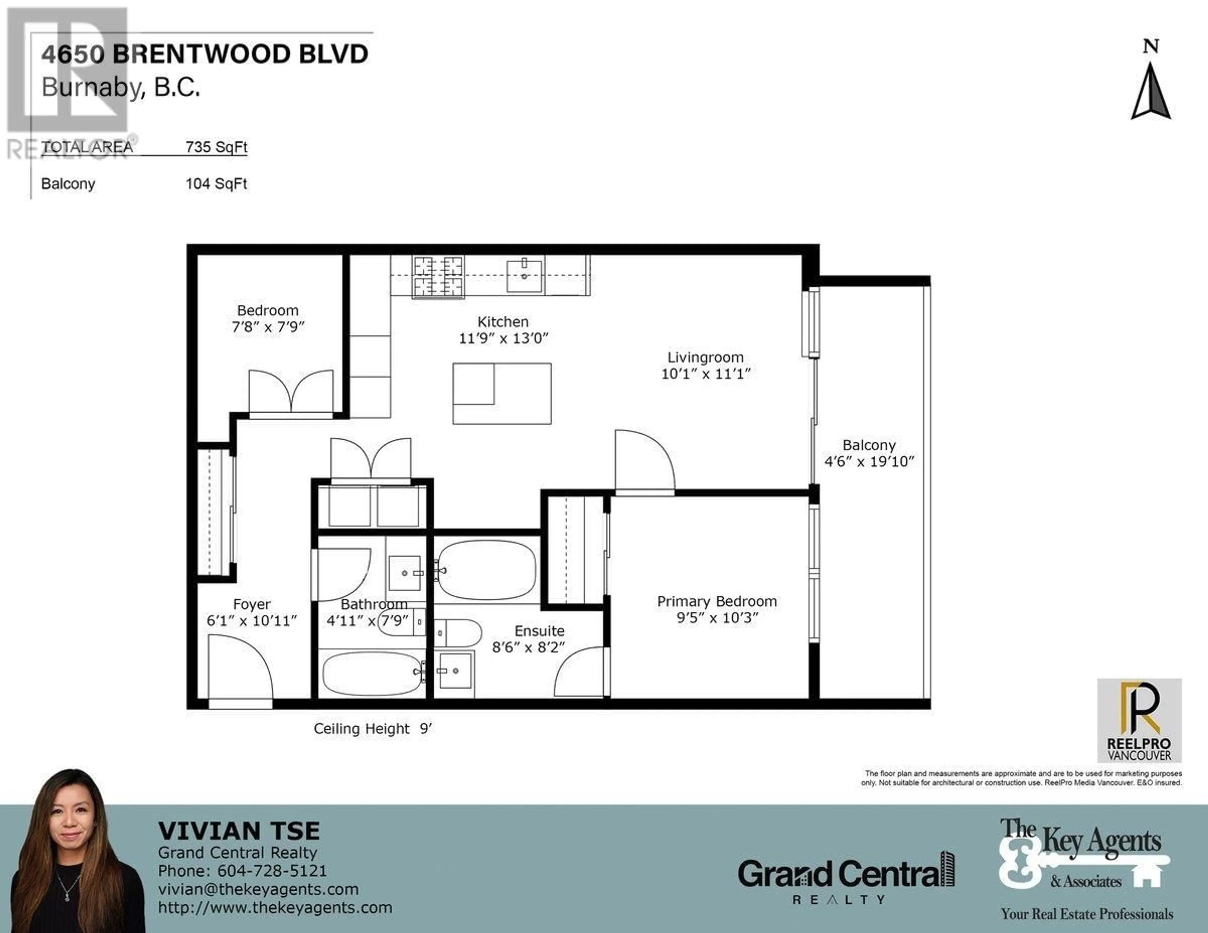 Floor plan for 2201 4650 BRENTWOOD BOULEVARD, Burnaby British Columbia V5C0M3