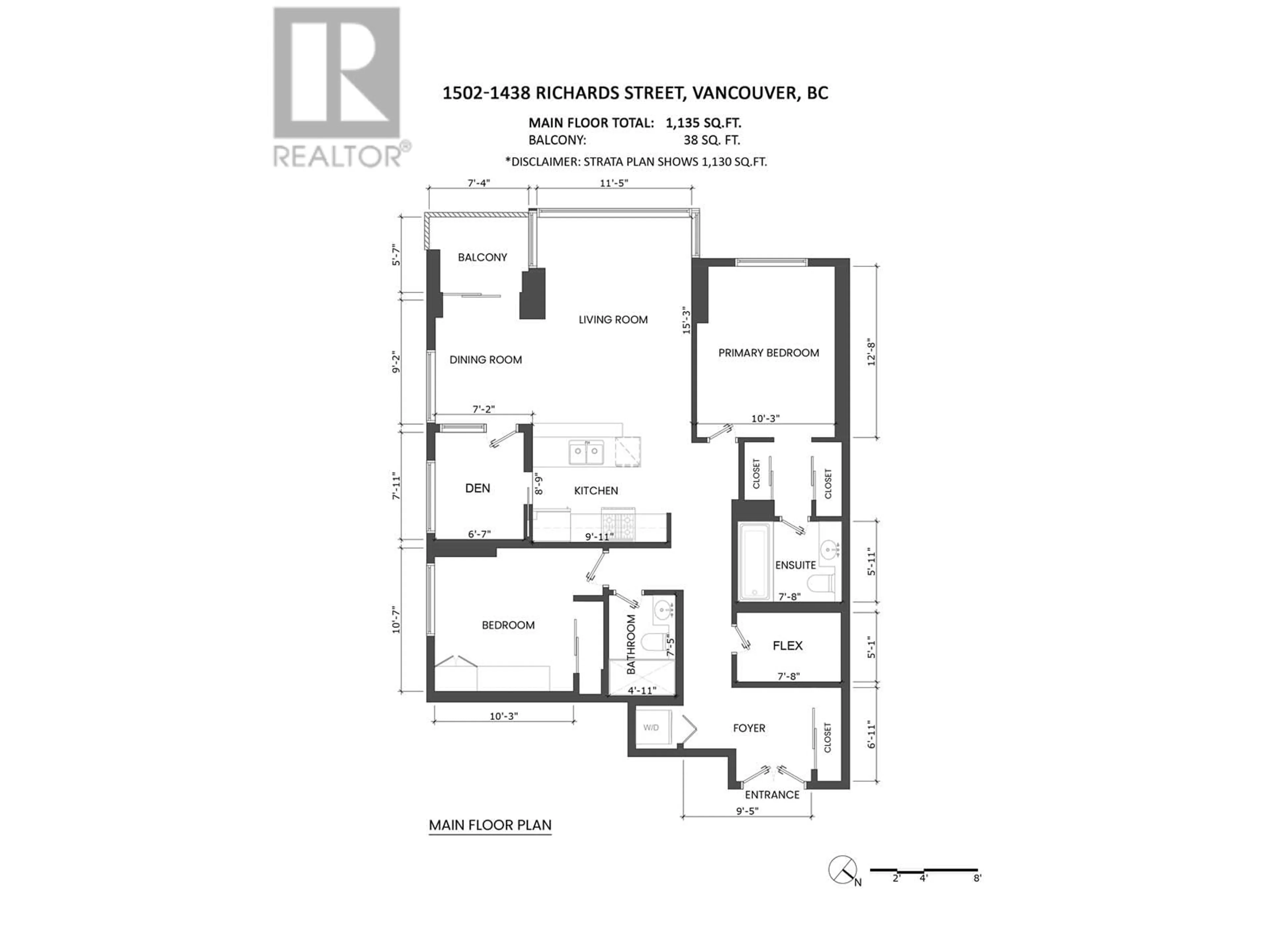 Floor plan for 1502 1438 RICHARDS STREET, Vancouver British Columbia V6Z3B8