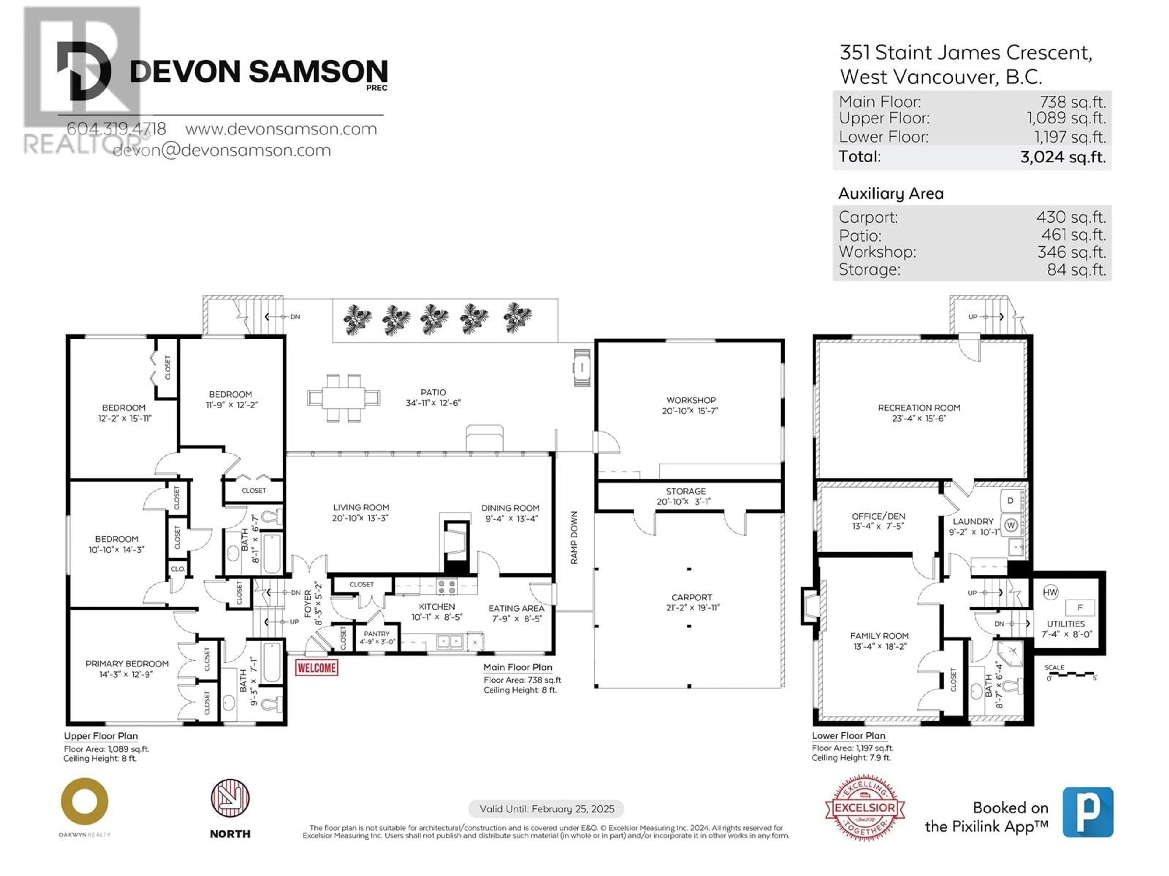 Floor plan for 350 ST JAMES CRESCENT, West Vancouver British Columbia V7S1J8