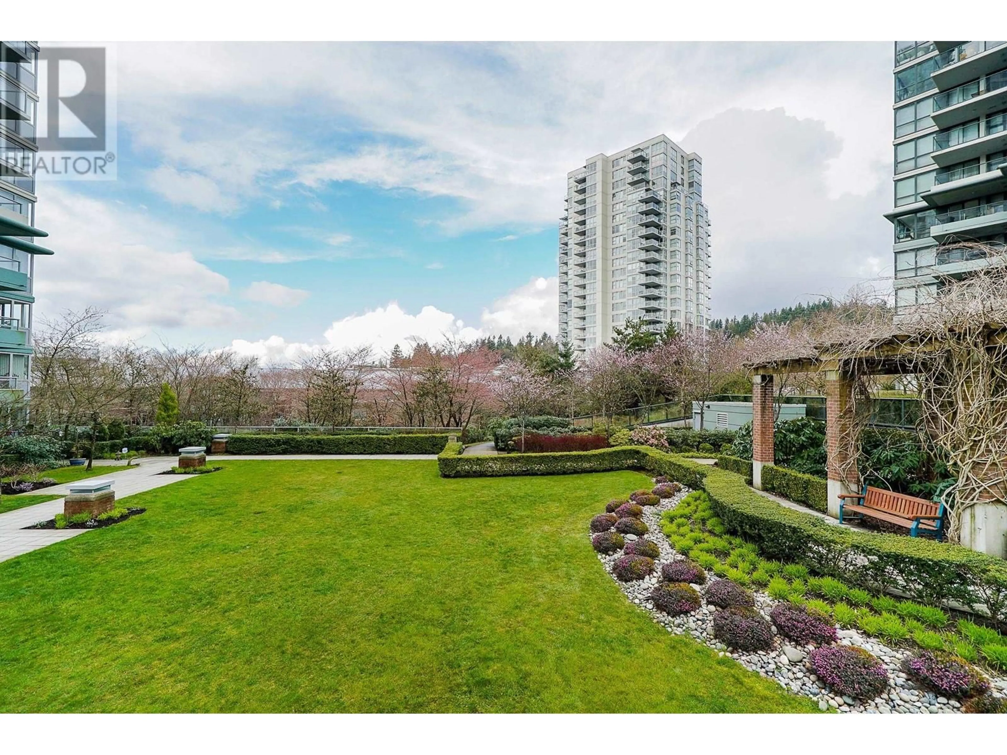 A pic from outside/outdoor area/front of a property/back of a property/a pic from drone, water/lake/river/ocean view for 306 295 GUILDFORD WAY, Port Moody British Columbia V3H5N3