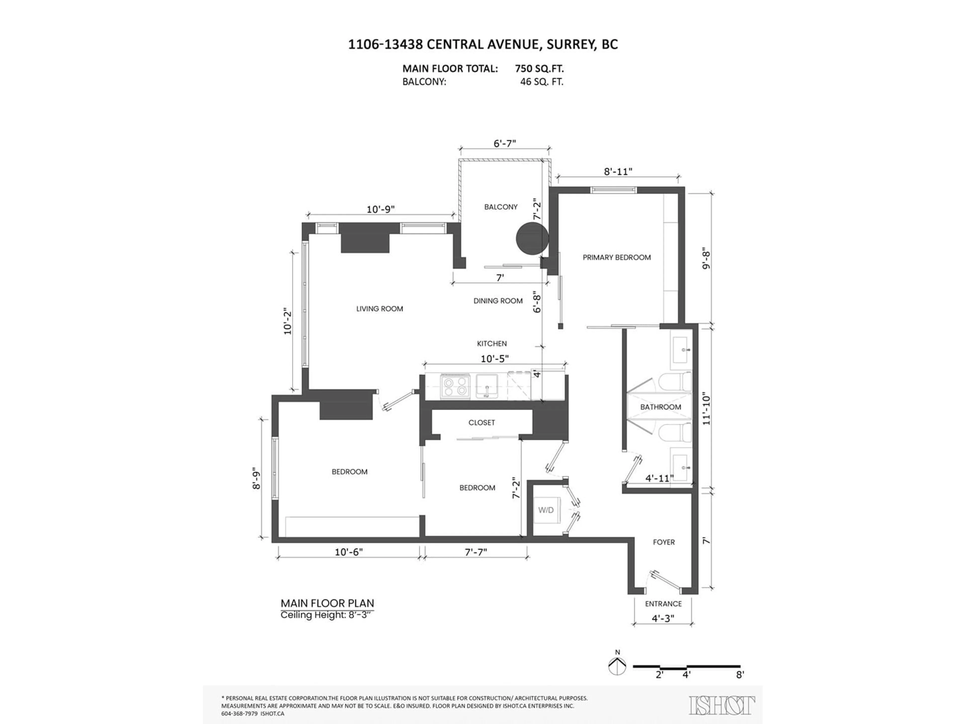 Floor plan for 1106 13438 CENTRAL AVENUE, Surrey British Columbia V3T0N2